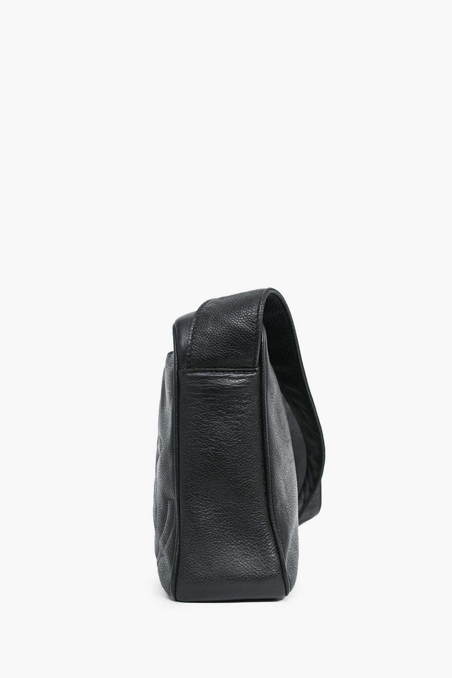 Chanel™ 1986-1988 Black Caviar Leather Triple CC Logo Crossbody