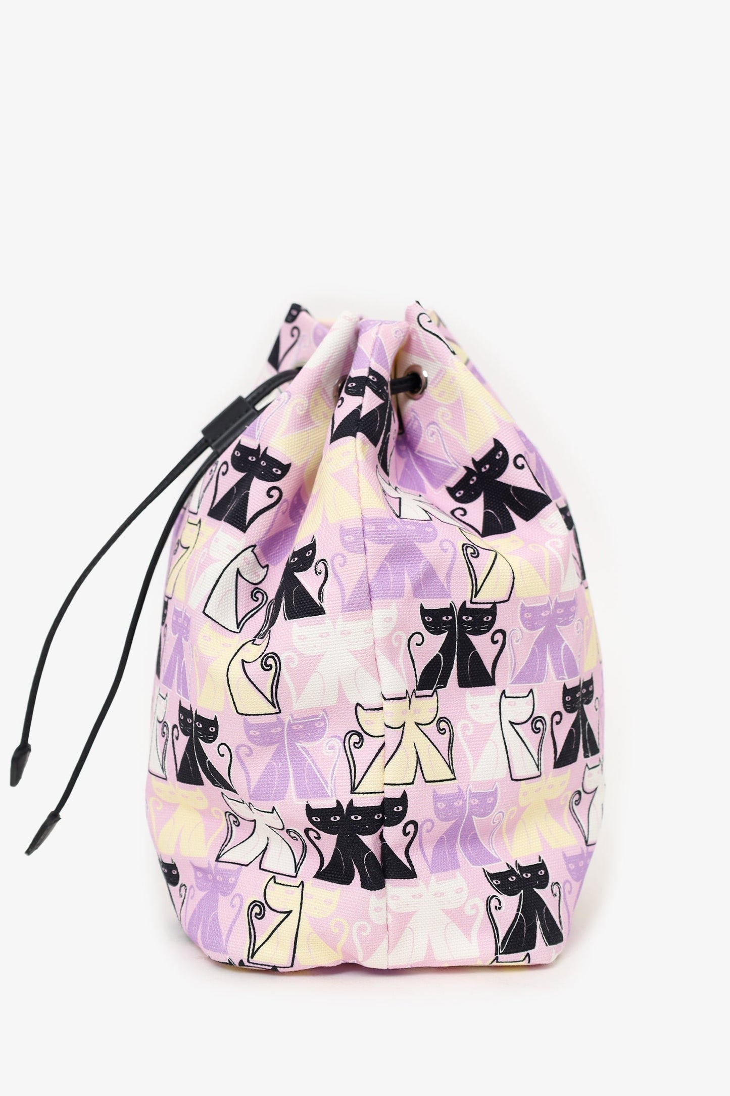 Miu Miu Purple Canvas Cat Print Drawstring Pouch