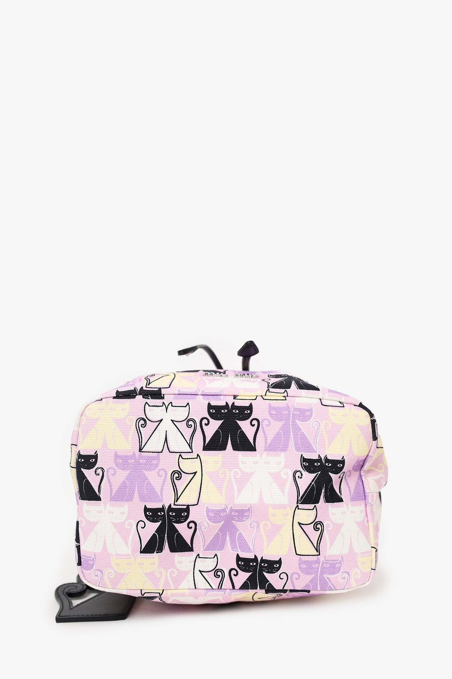 Miu Miu Purple Canvas Cat Print Drawstring Pouch