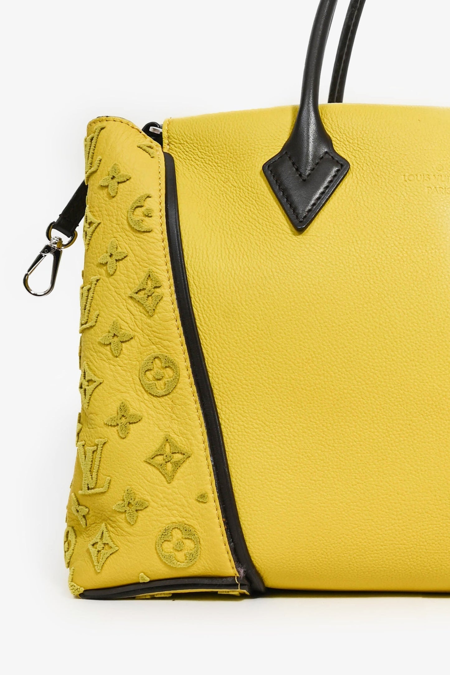 Louis Vuitton Green Leather Suede Monogram 'Veau Cachemire Tuffetage' PM Tote (As Is)