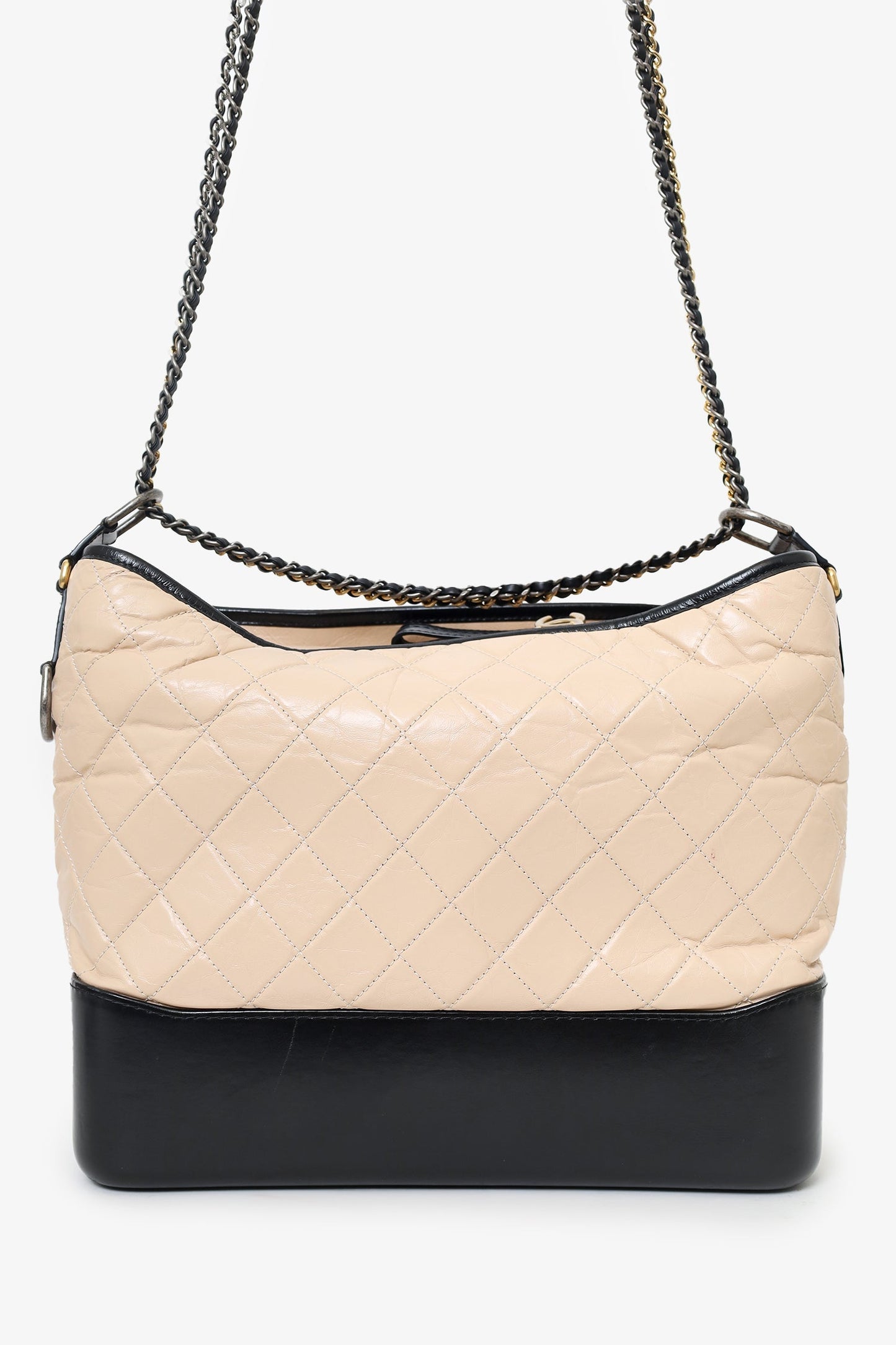 Chanel™ Beige/Black Medium 'Gabrielle' Multichain Hobo Bag