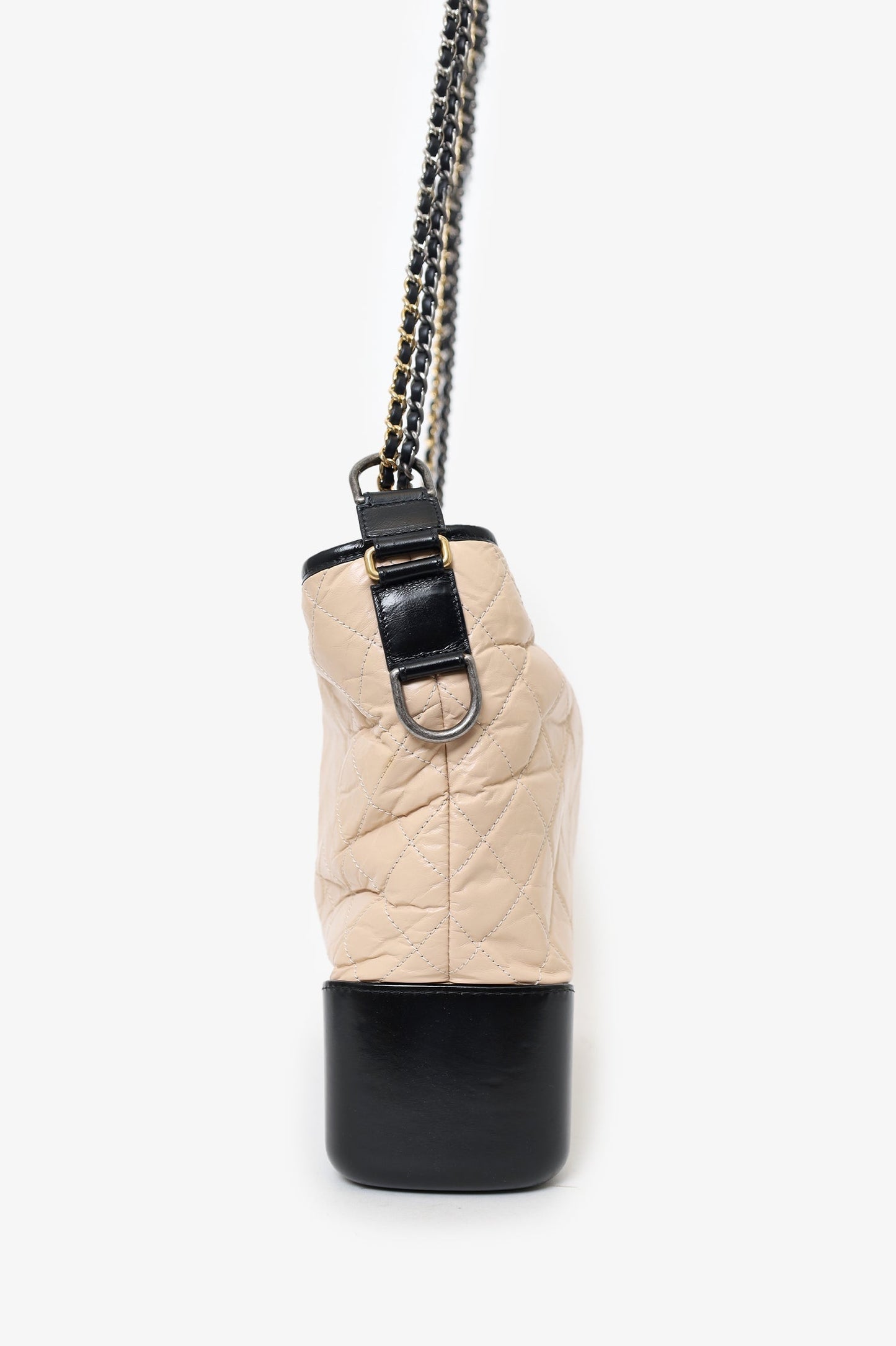 Chanel™ Beige/Black Medium 'Gabrielle' Multichain Hobo Bag