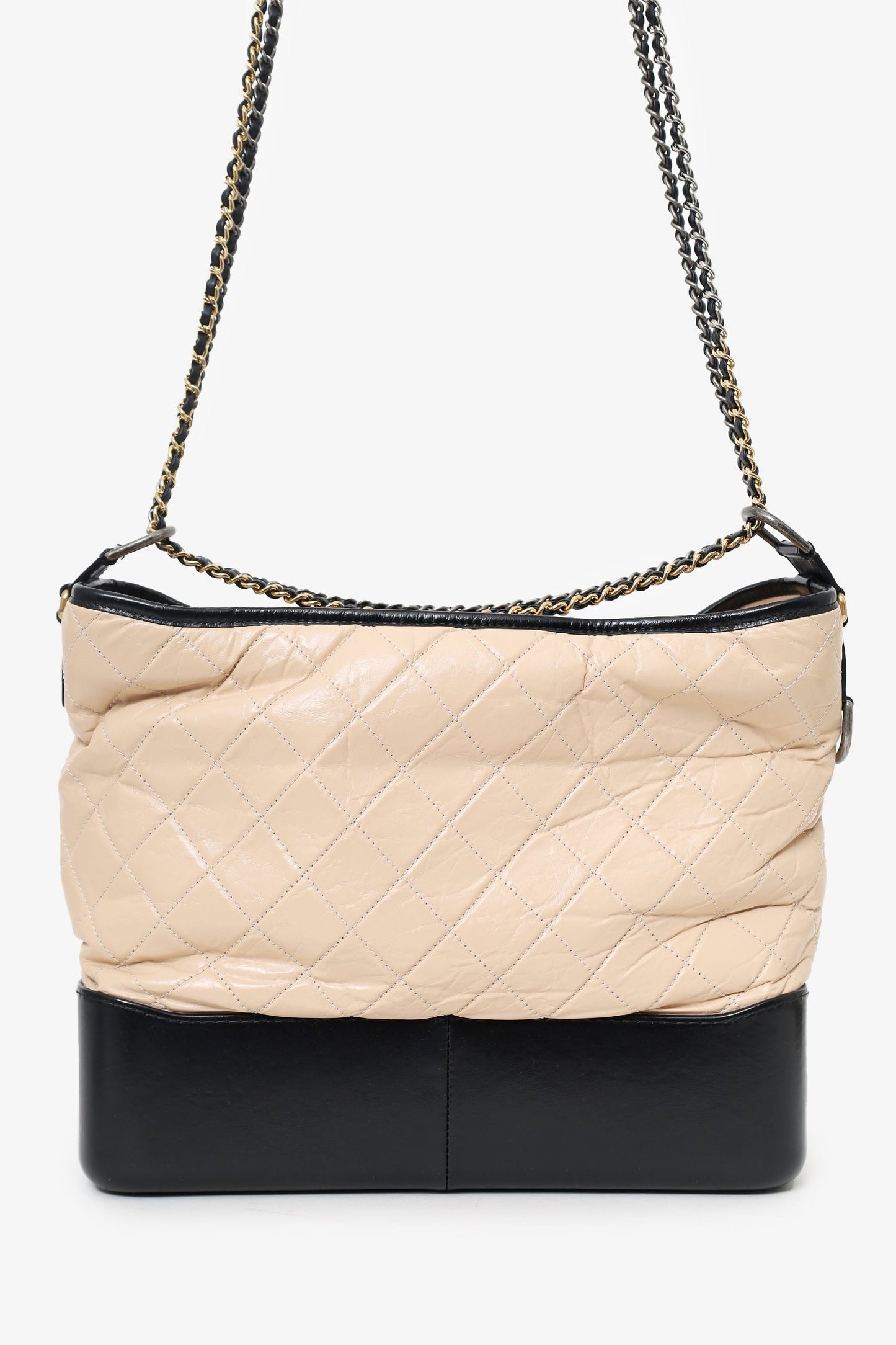 Chanel™ Beige/Black Medium 'Gabrielle' Multichain Hobo Bag