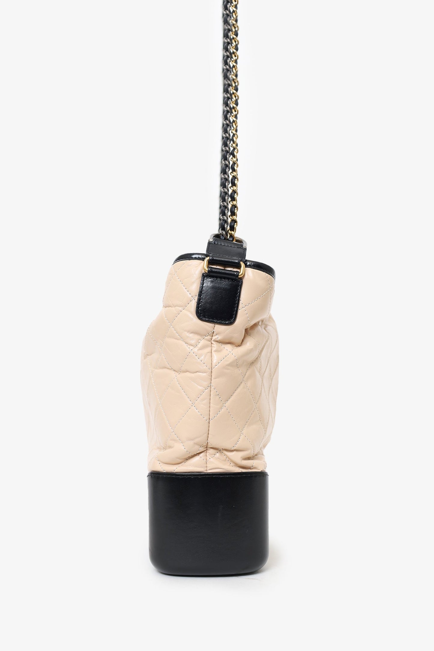 Chanel™ Beige/Black Medium 'Gabrielle' Multichain Hobo Bag