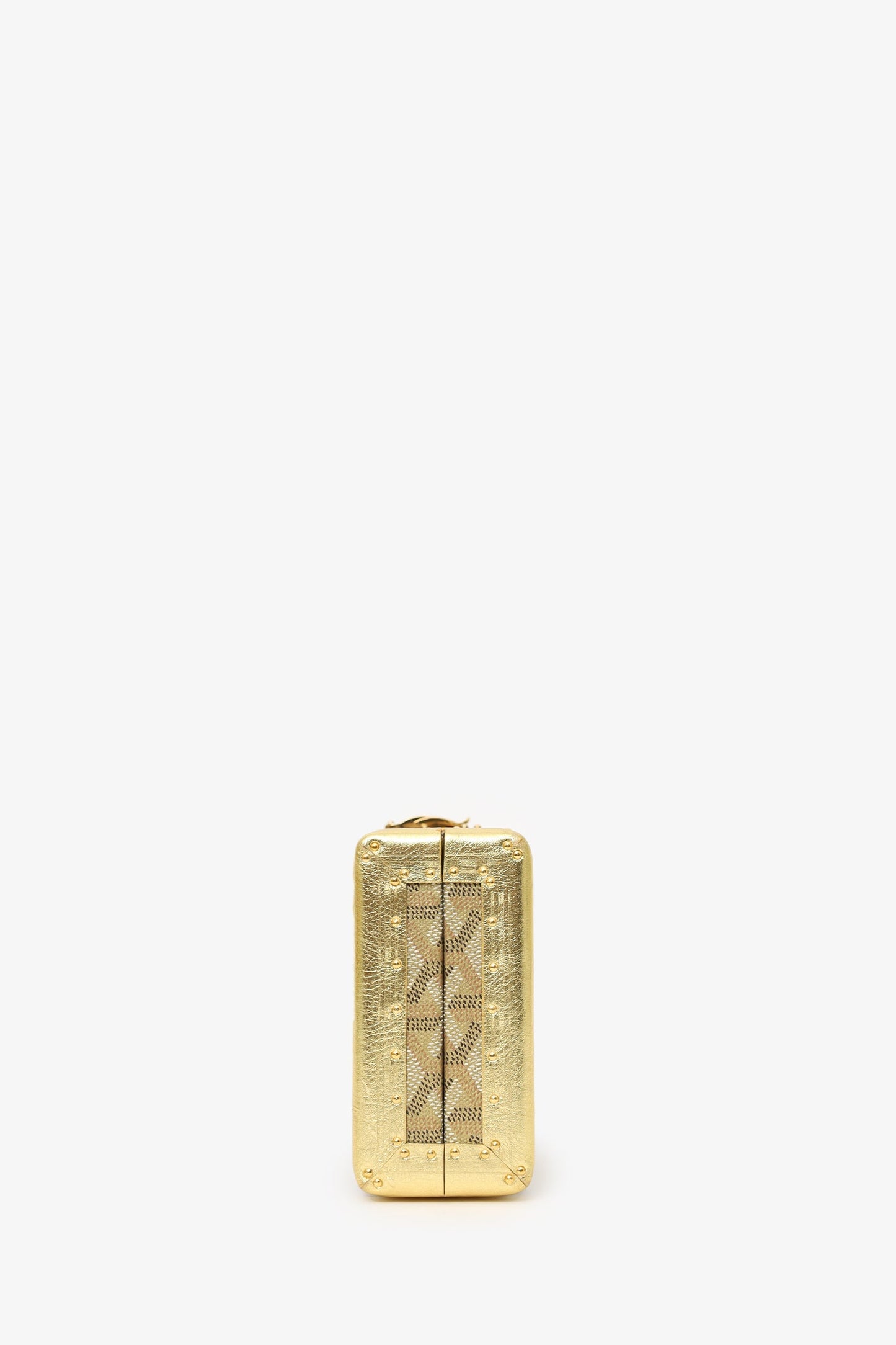 Goyard Gold Goyardine Coated Canvas Saint-Honore Trunk Bag With Strap