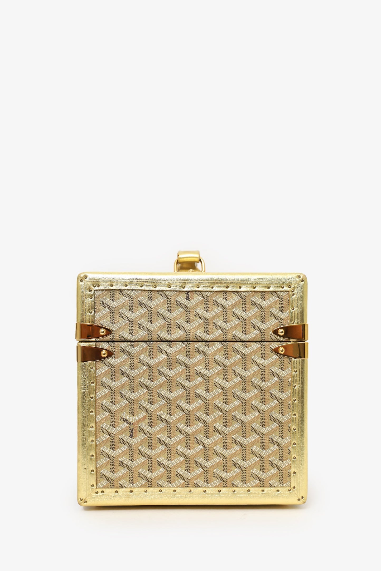 Goyard Gold Coated Canvas Vanity Case With Key