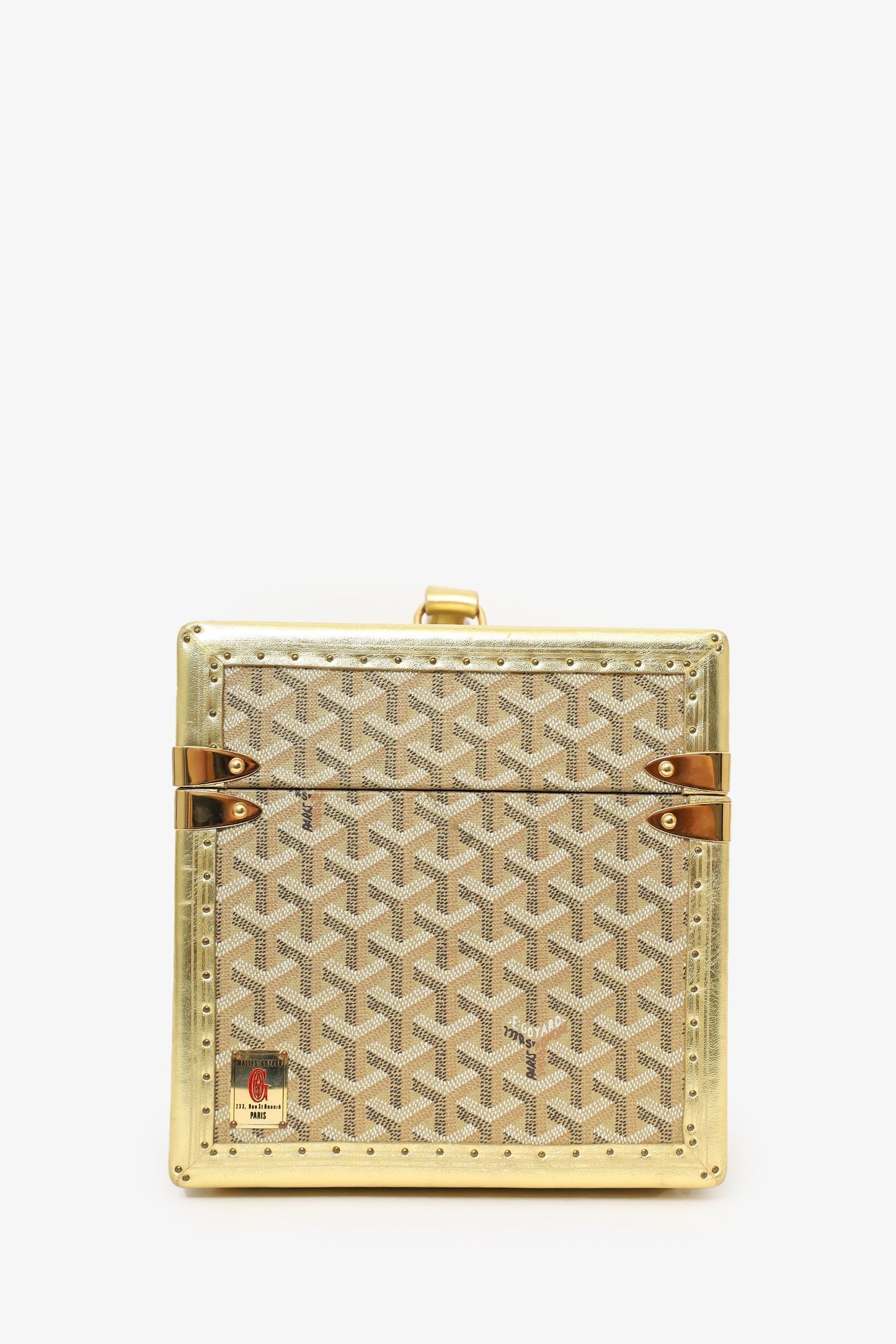 Goyard Gold Coated Canvas Vanity Case With Key