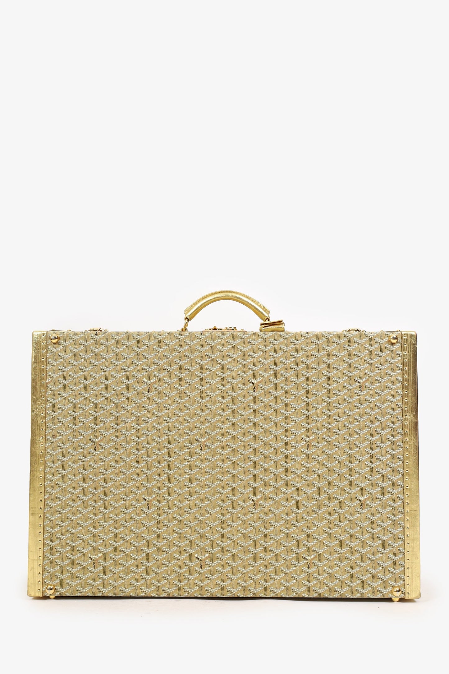 Goyard Gold Goyardine Grand Hotel 70 Suitcase Trunk With Key