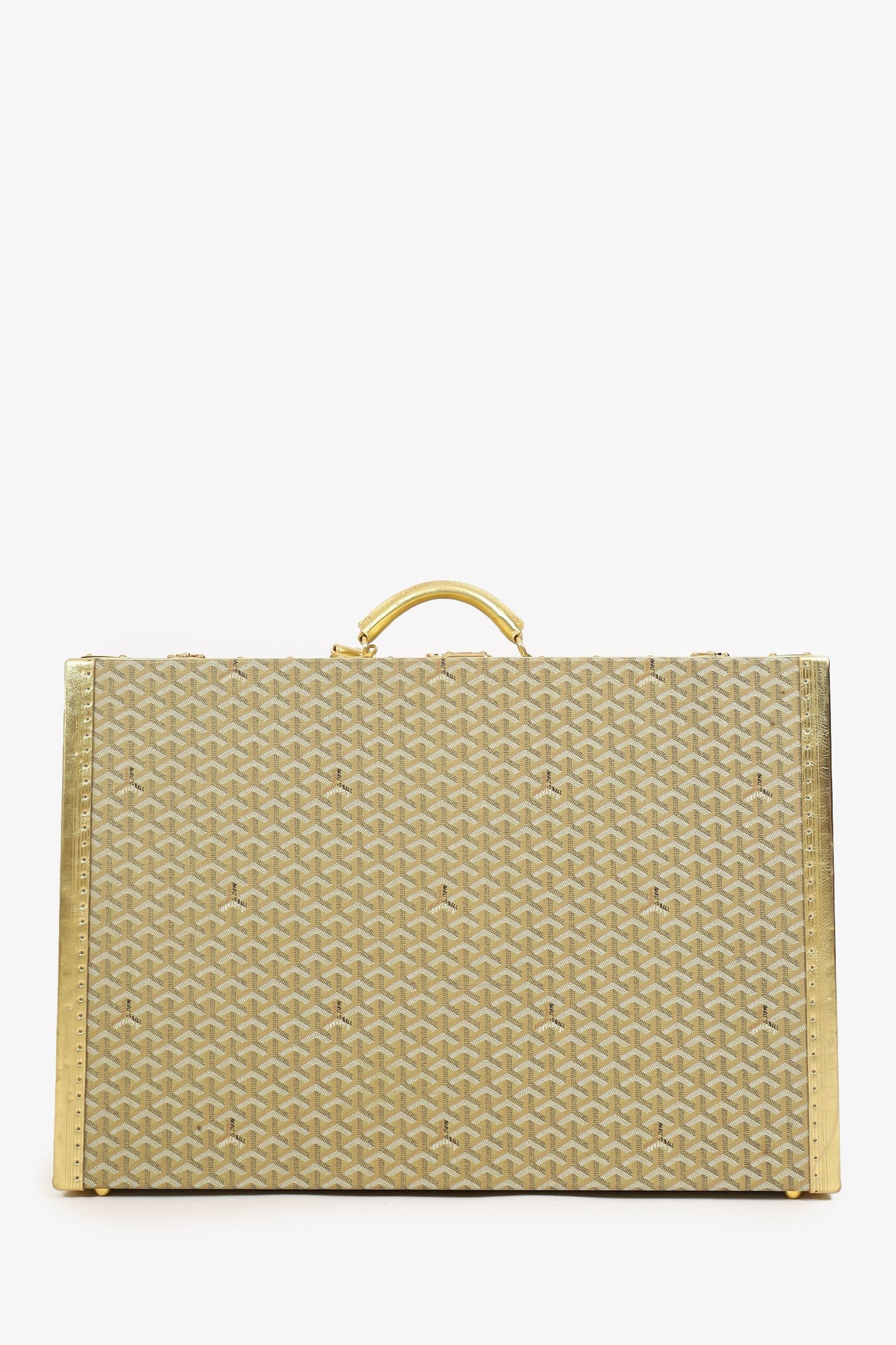 Goyard Gold Goyardine Grand Hotel 70 Suitcase Trunk With Key