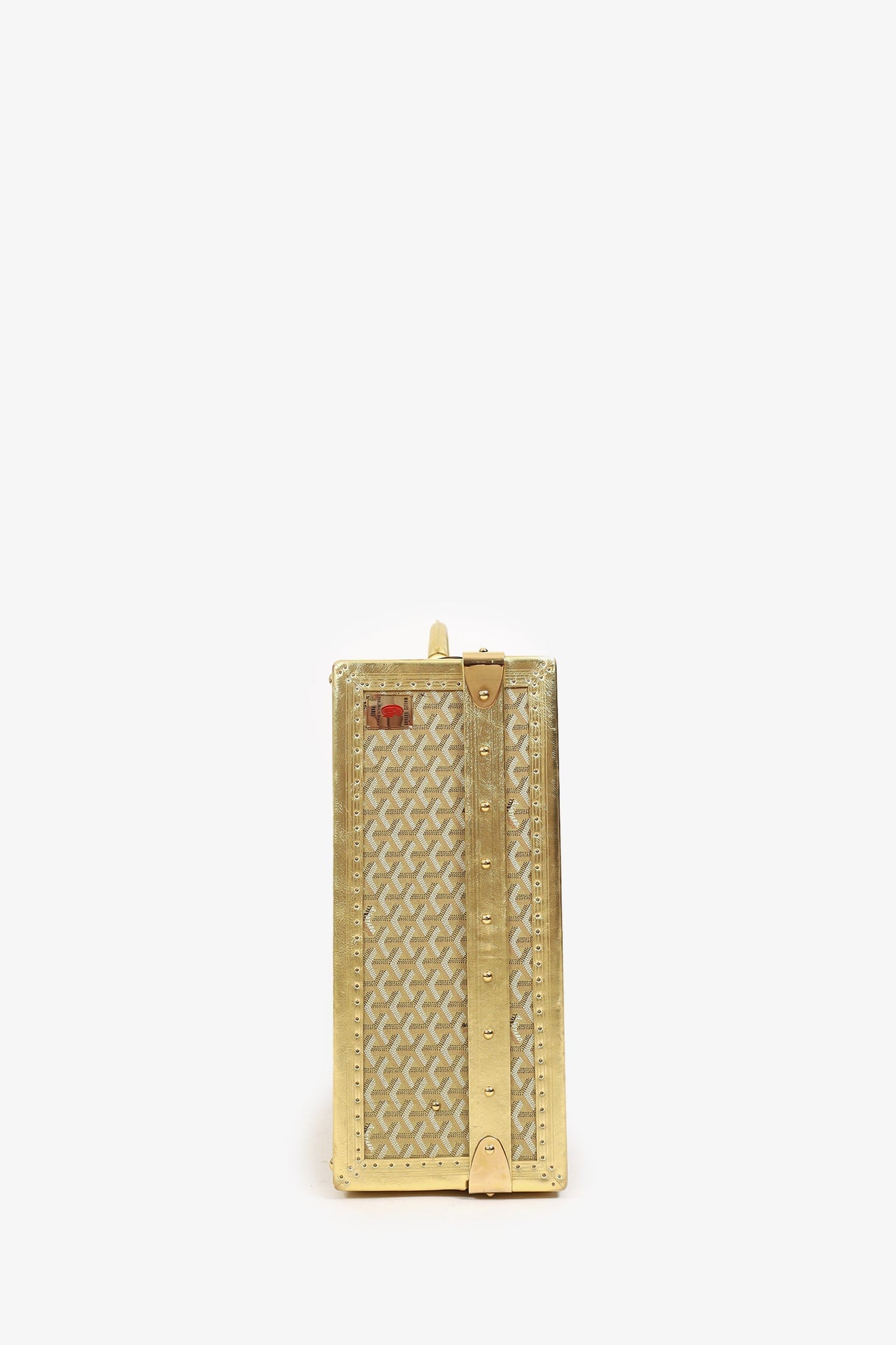 Goyard Gold Goyardine Grand Hotel 70 Suitcase Trunk With Key