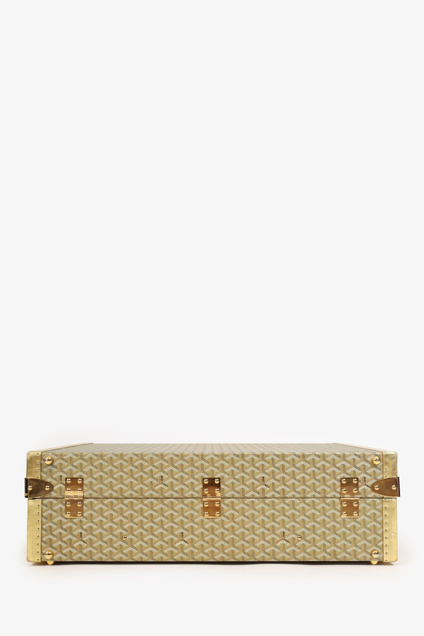 Goyard Gold Goyardine Grand Hotel 70 Suitcase Trunk With Key