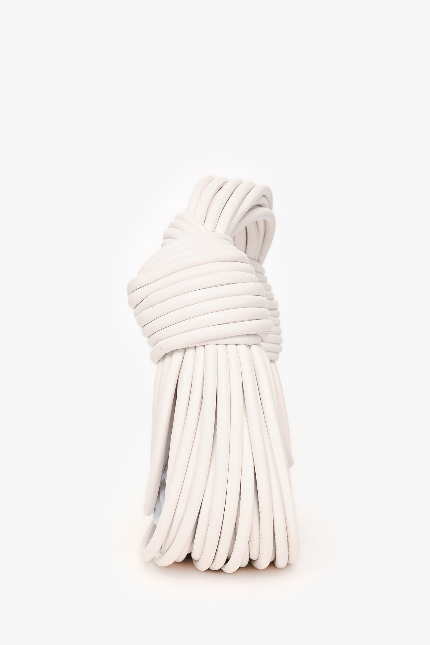 Bottega Veneta White Double Knot Leather Top Handle
