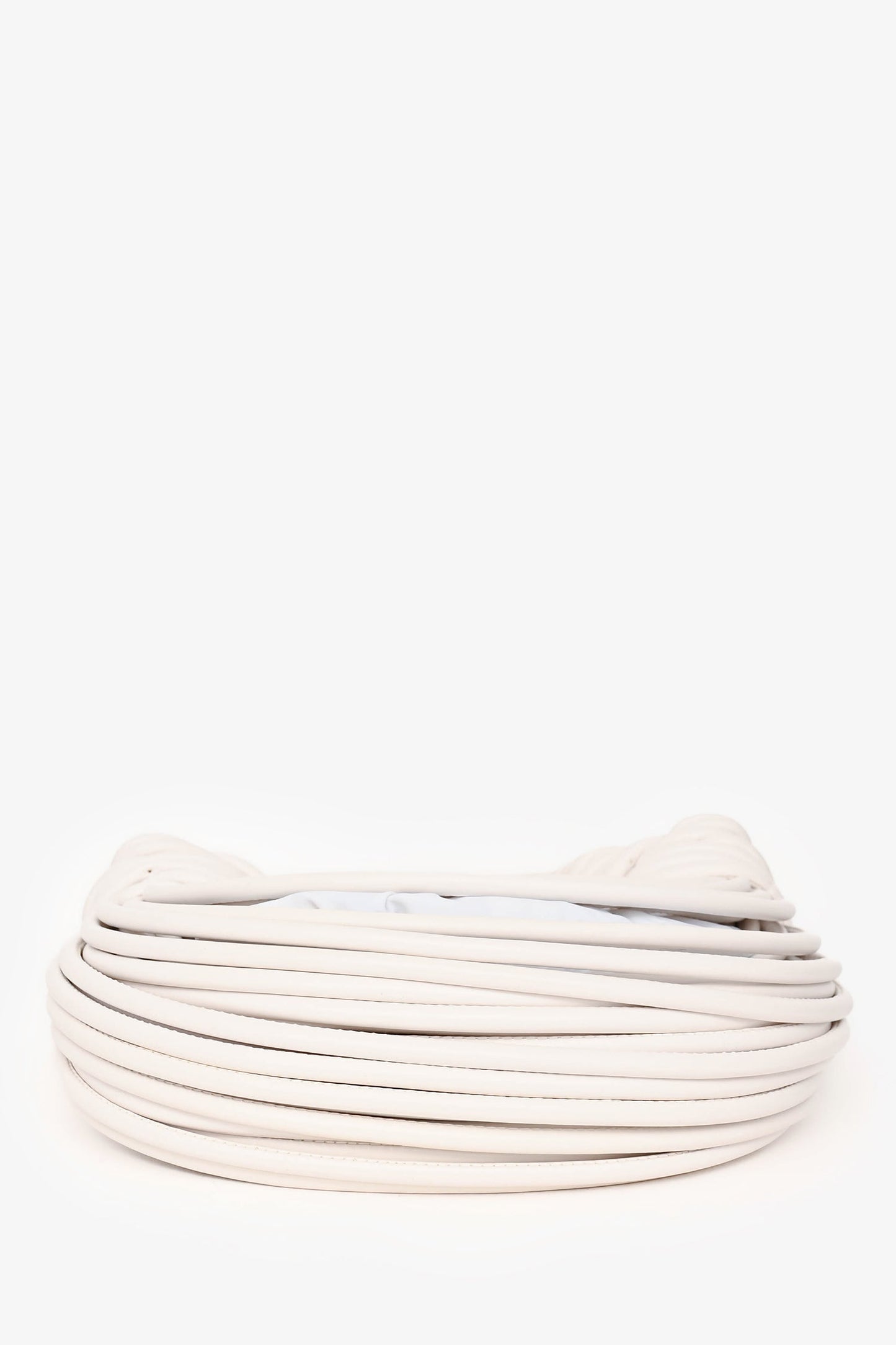 Bottega Veneta White Double Knot Leather Top Handle