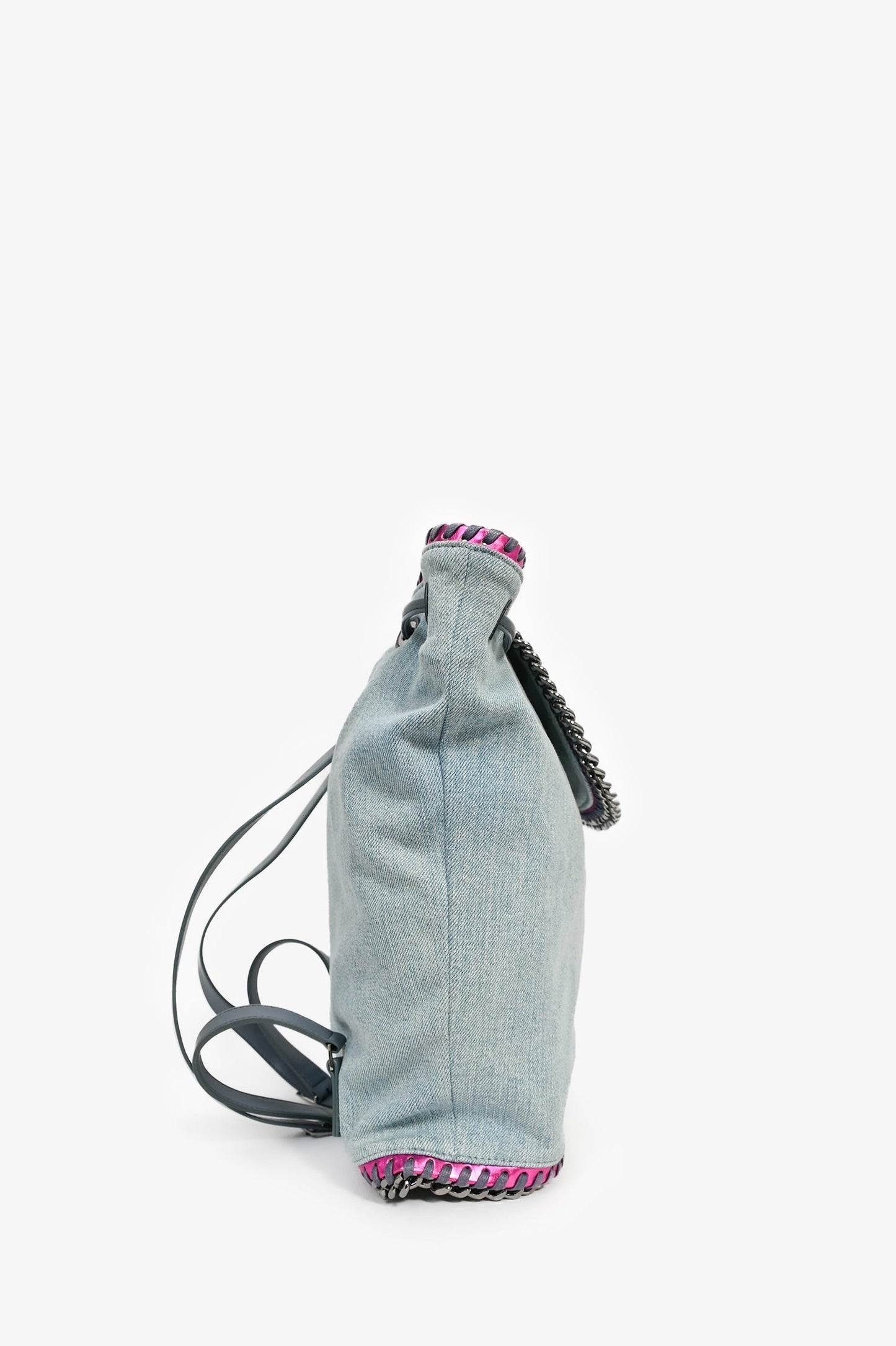 Stella McCartney Denim/Metallic Pink Leather Accent 'Falabella' Backpack