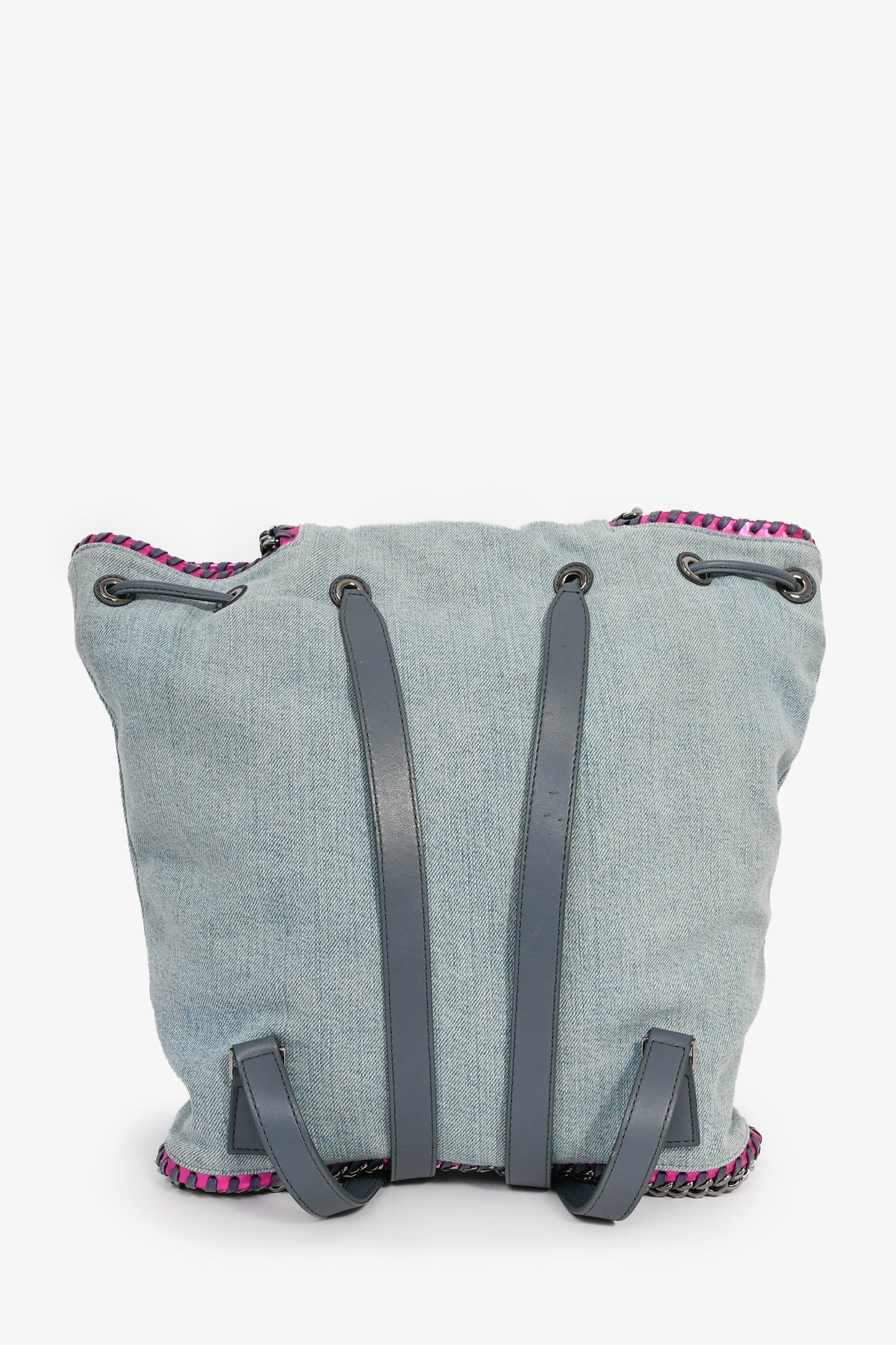 Stella McCartney Denim/Metallic Pink Leather Accent 'Falabella' Backpack