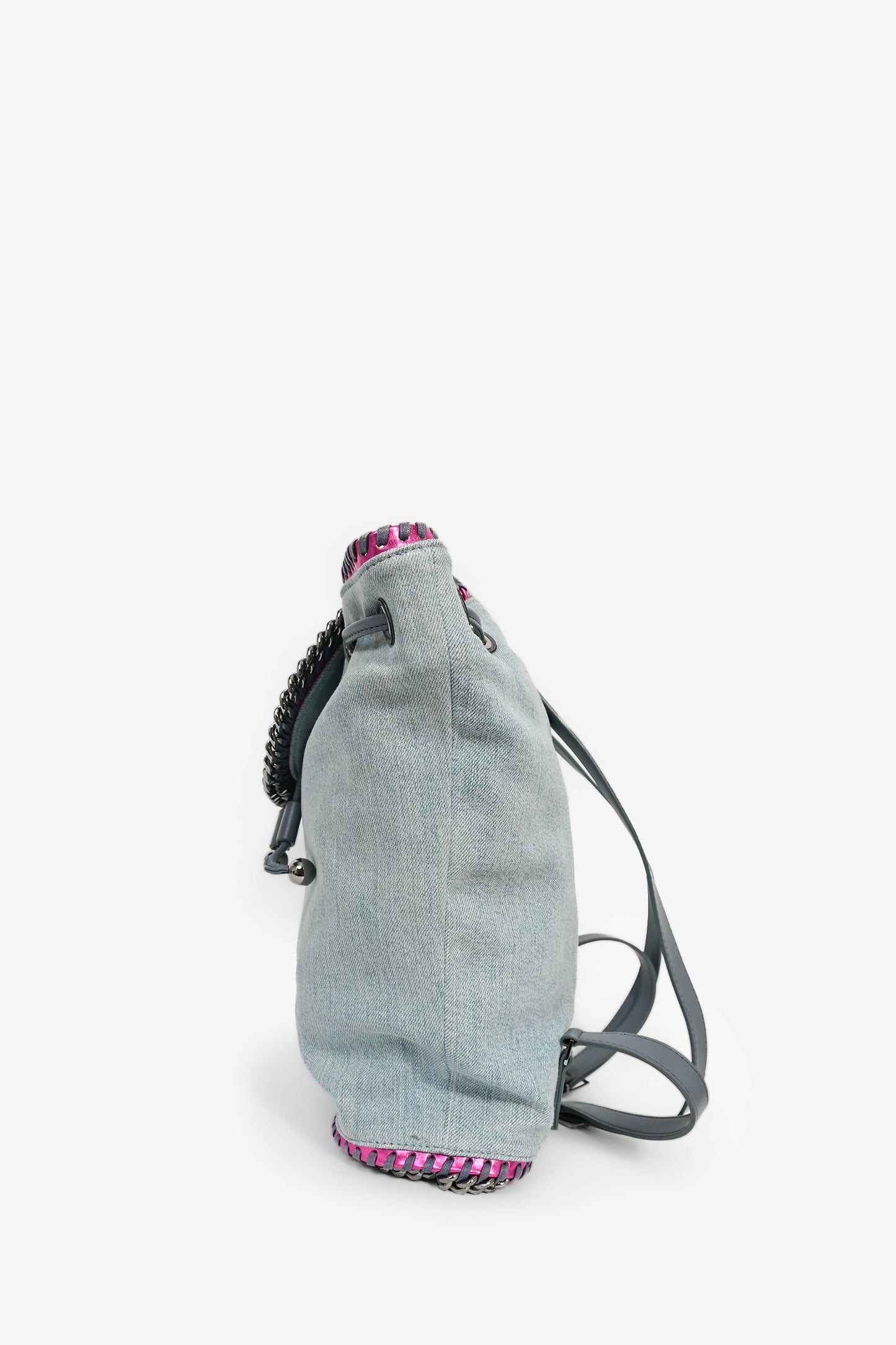 Stella McCartney Denim/Metallic Pink Leather Accent 'Falabella' Backpack