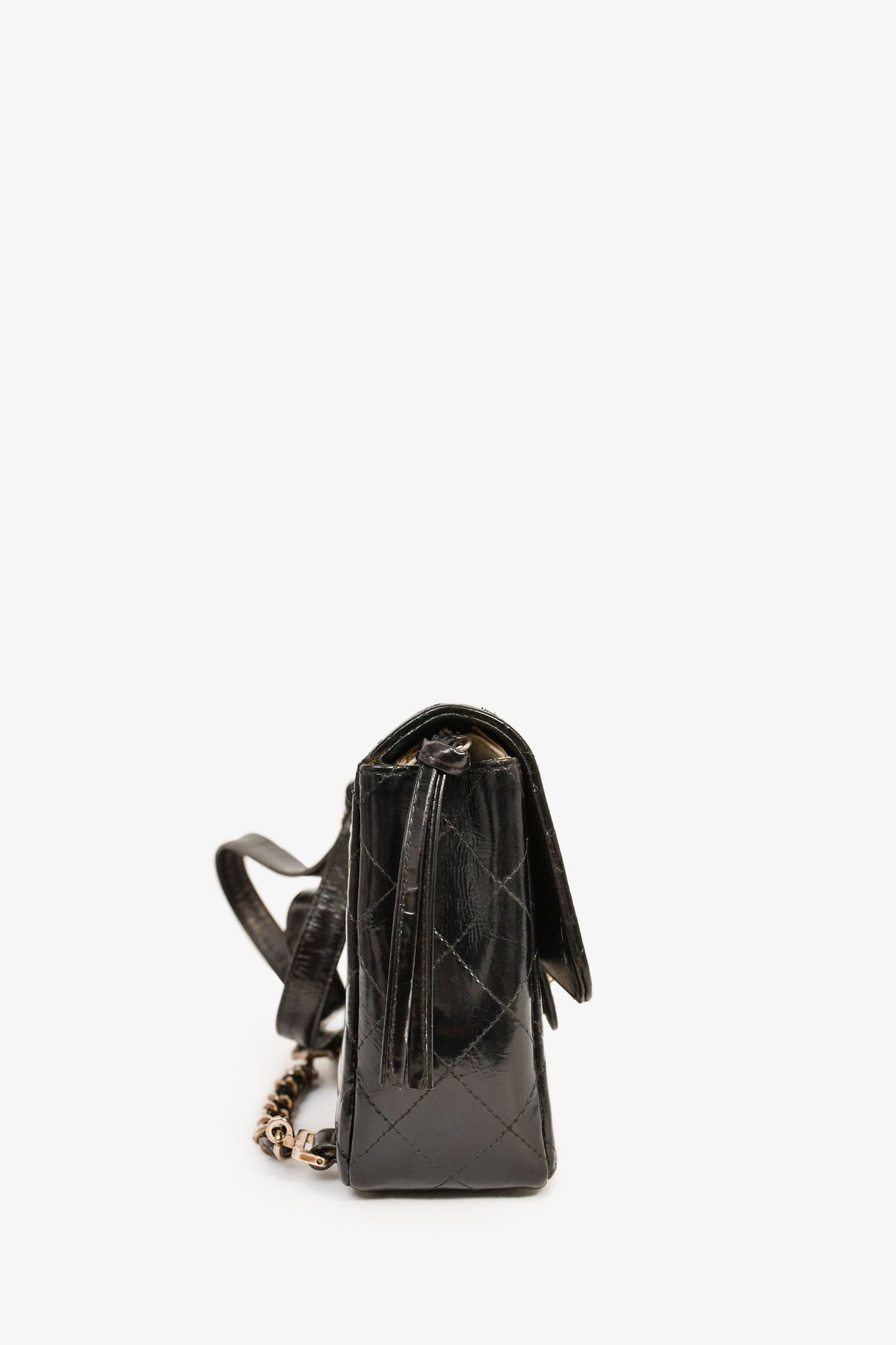 Chanel™ 1996-7 Black Quilted Leather Flap Zip Backpack