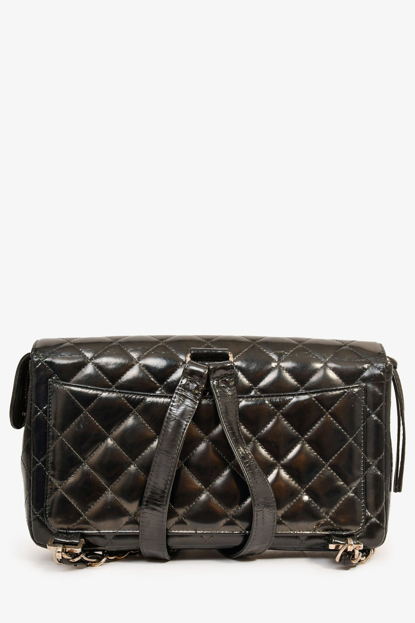 Chanel™ 1996-7 Black Quilted Leather Flap Zip Backpack