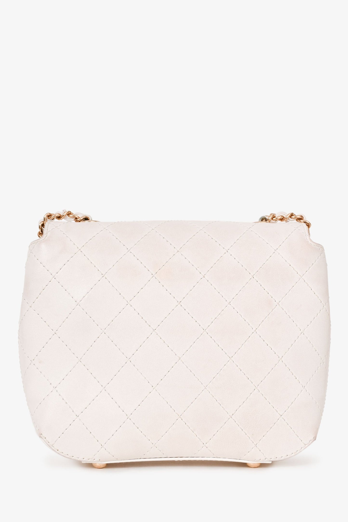 Chanel™ 2018/19 White Leather Small Covered CC Flap Bag