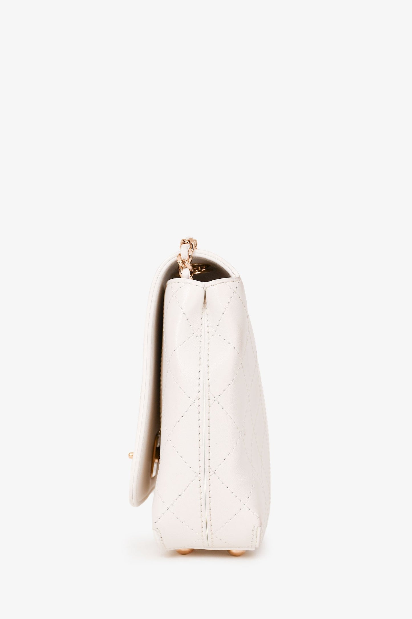 Chanel™ 2018/19 White Leather Small Covered CC Flap Bag