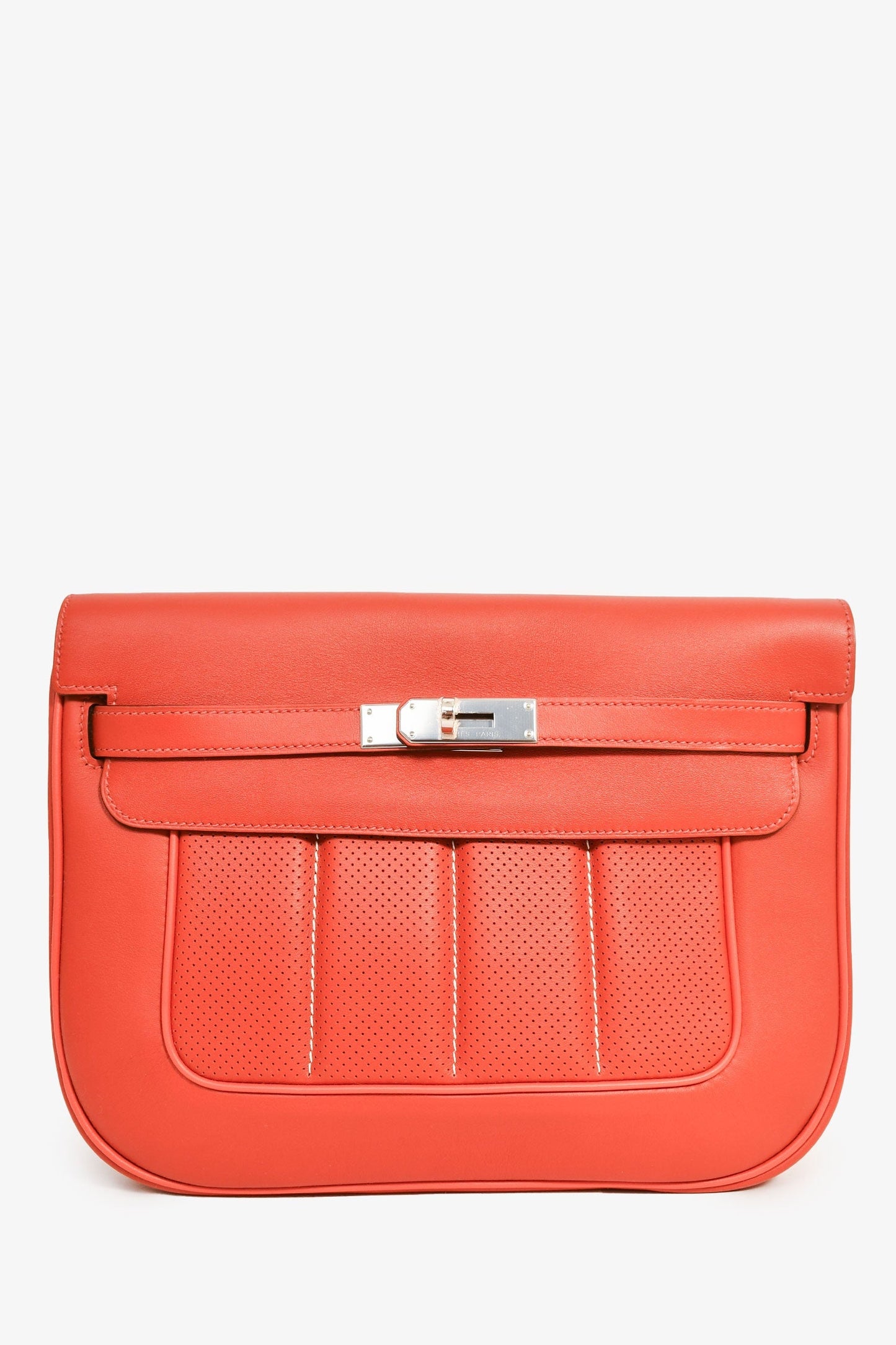 Hermes 2014 Red Perforated Swift Leather 'Berline' 28 Crossbody