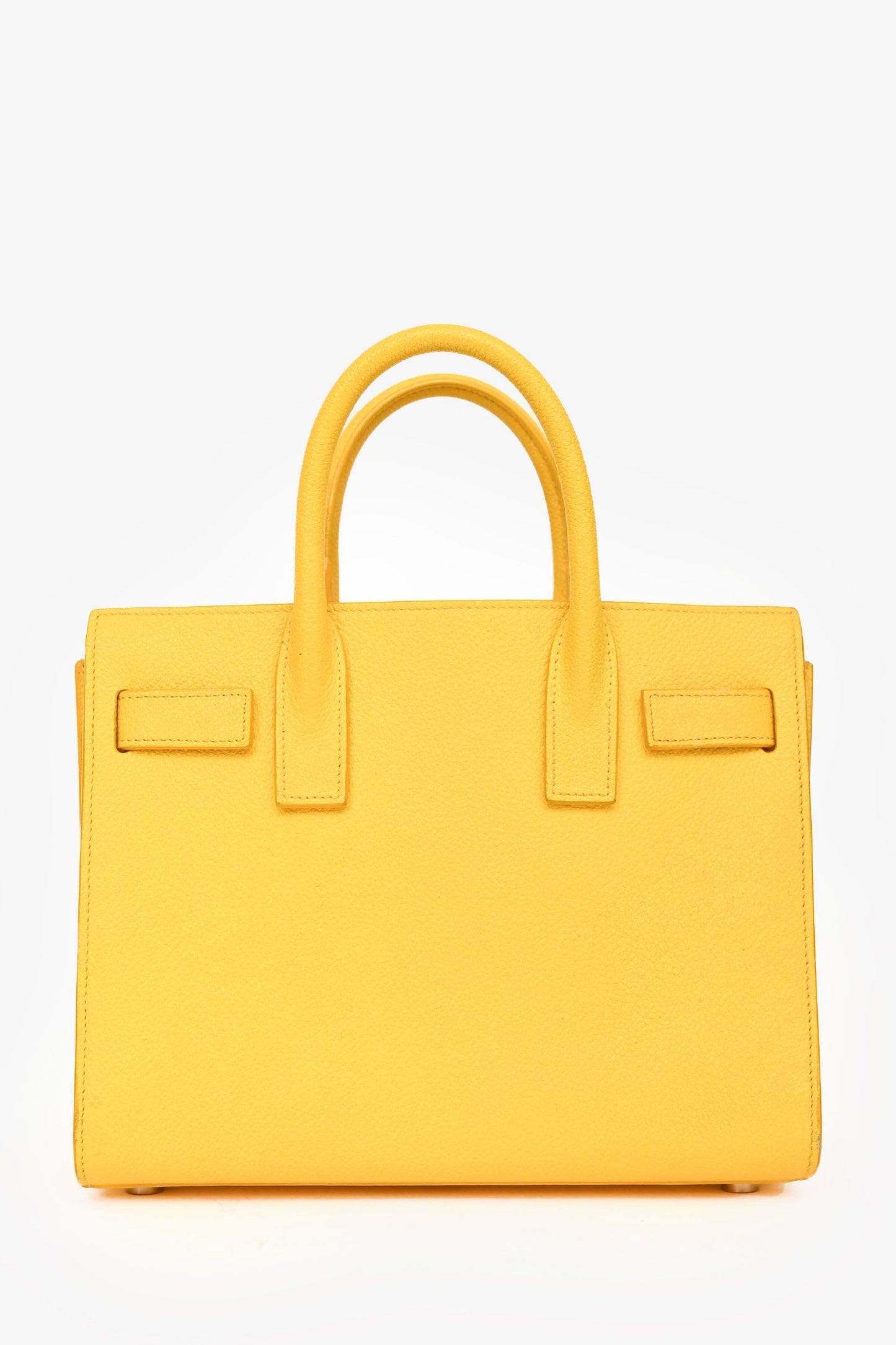 Saint Laurent Yellow Leather Small 'Sac De Jour' with Strap