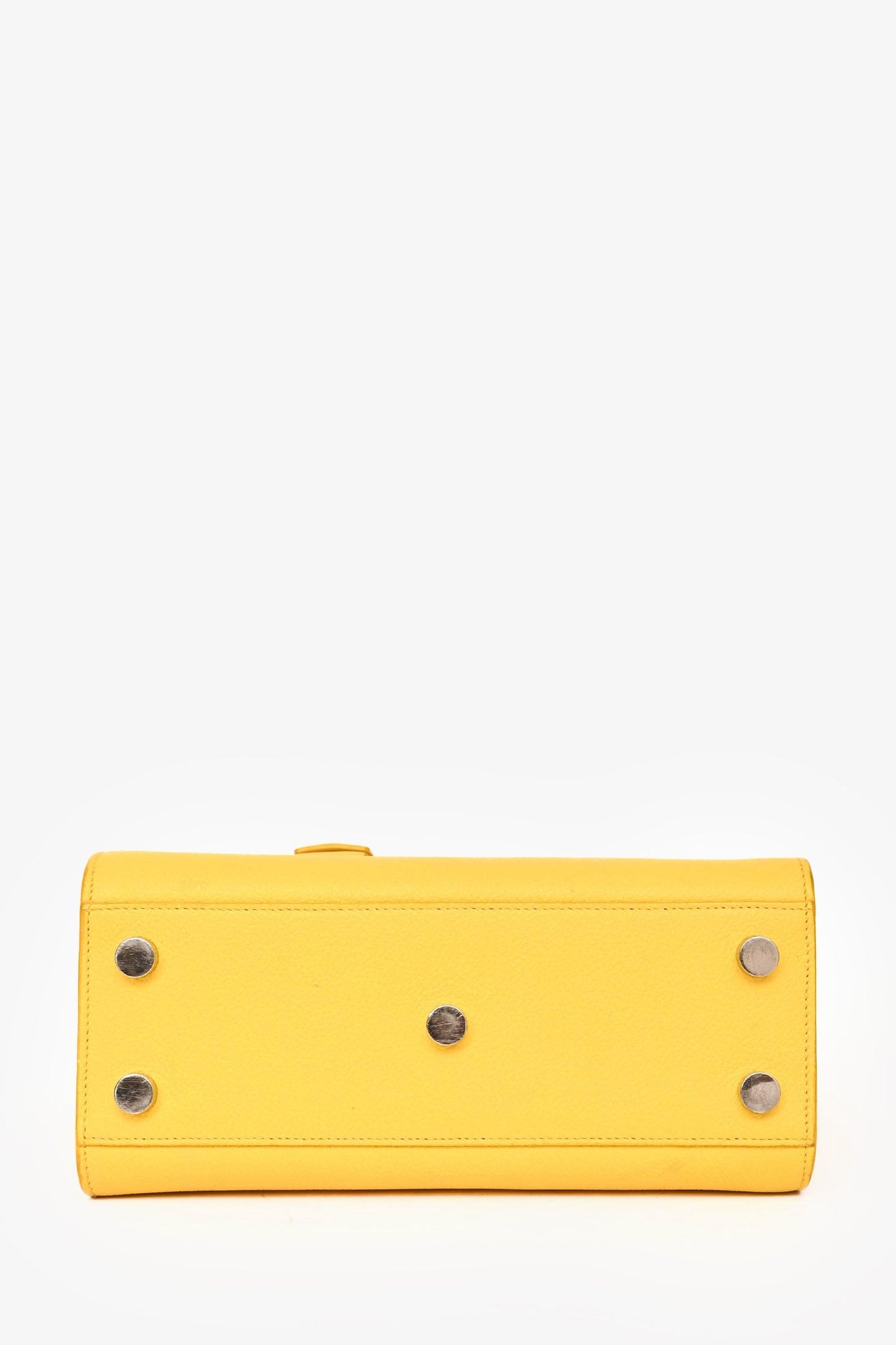 Saint Laurent Yellow Leather Small 'Sac De Jour' with Strap