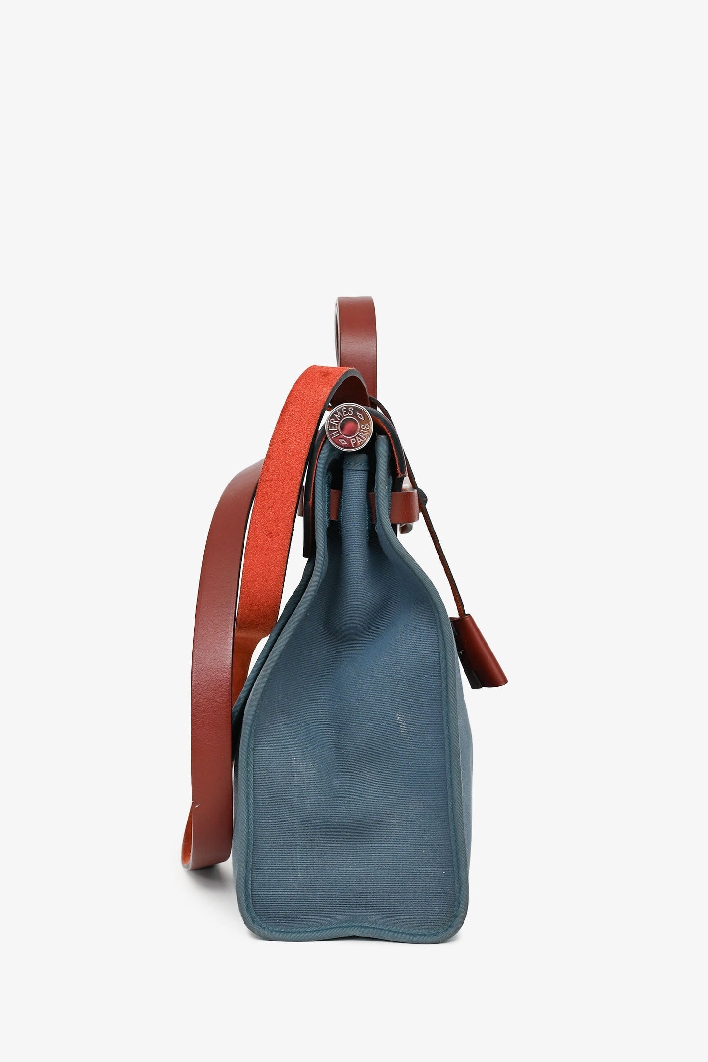 Hermes 2015 Blue/Brown Canvas Herbag 31 with Pouch (As Is)