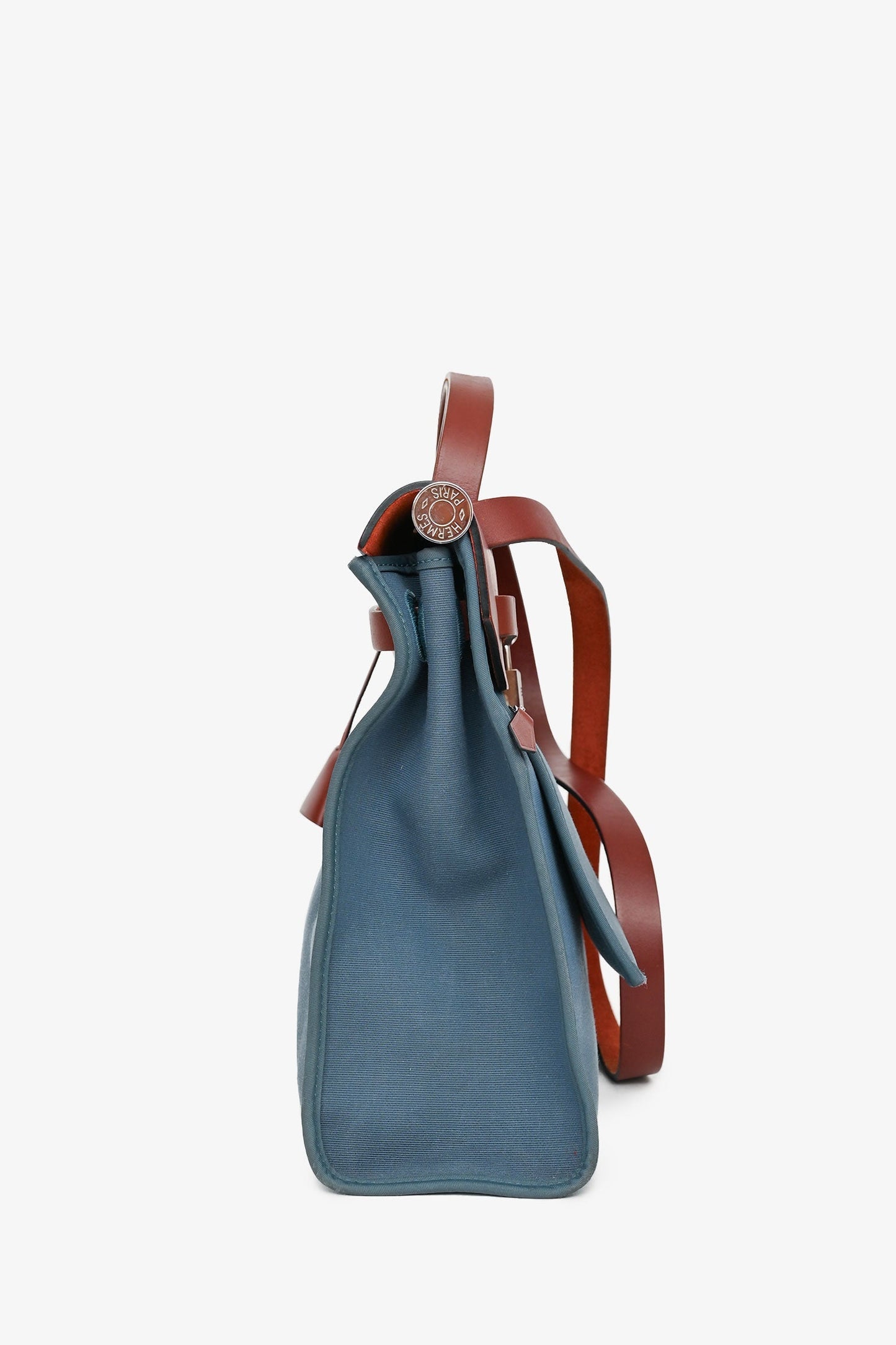 Hermes 2015 Blue/Brown Canvas Herbag 31 with Pouch (As Is)