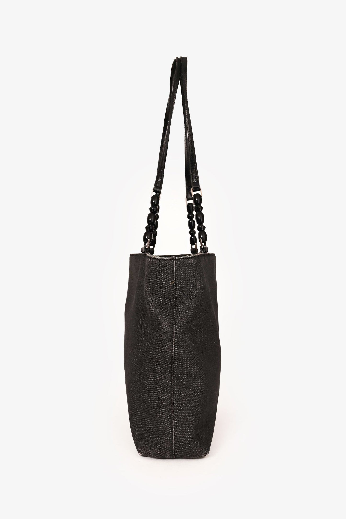 Christian Dior 2001 Grey Denim Maris Pearl Tote