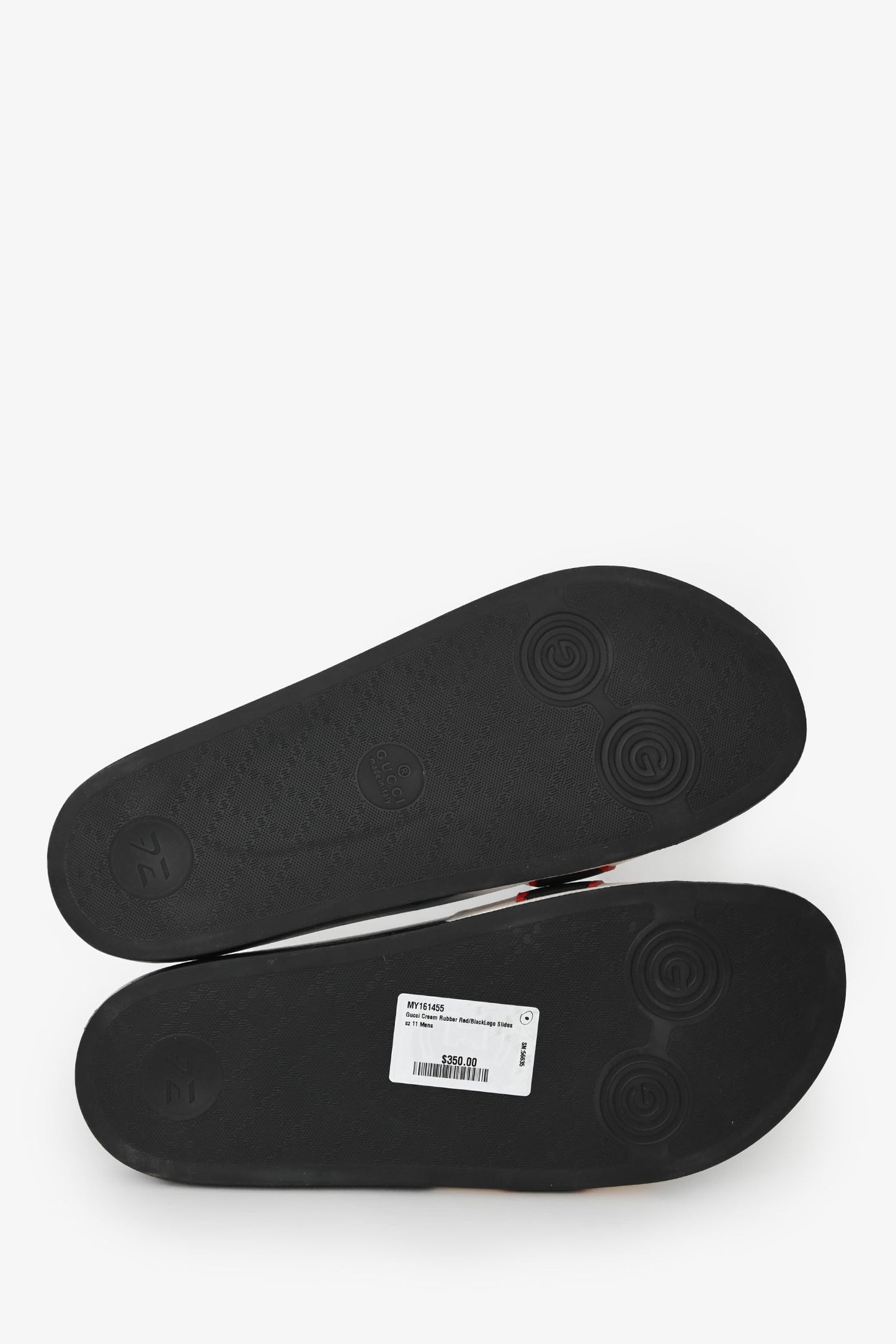 Gucci Cream Rubber Red/BlackLogo Slides Size 11 Mens