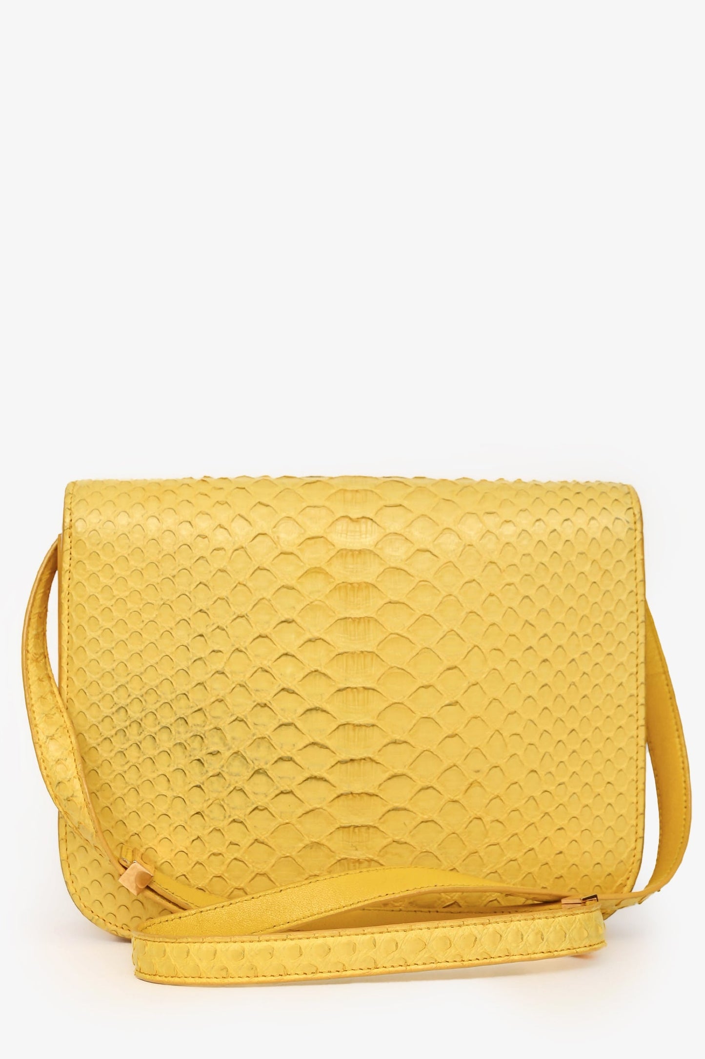 Celine Yellow Python Medium Crossbody Bag (As Is)