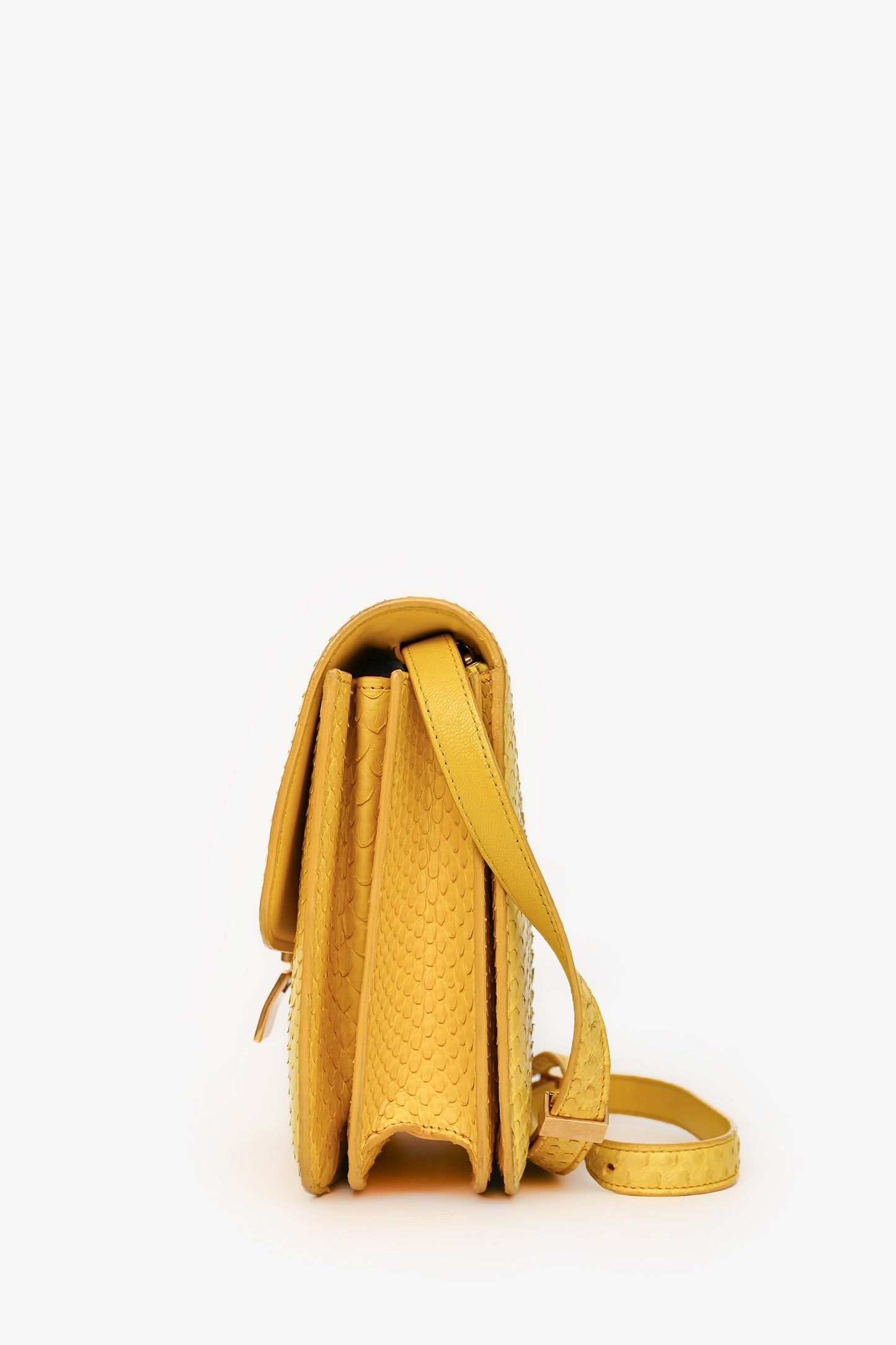 Celine Yellow Python Medium Crossbody Bag (As Is)