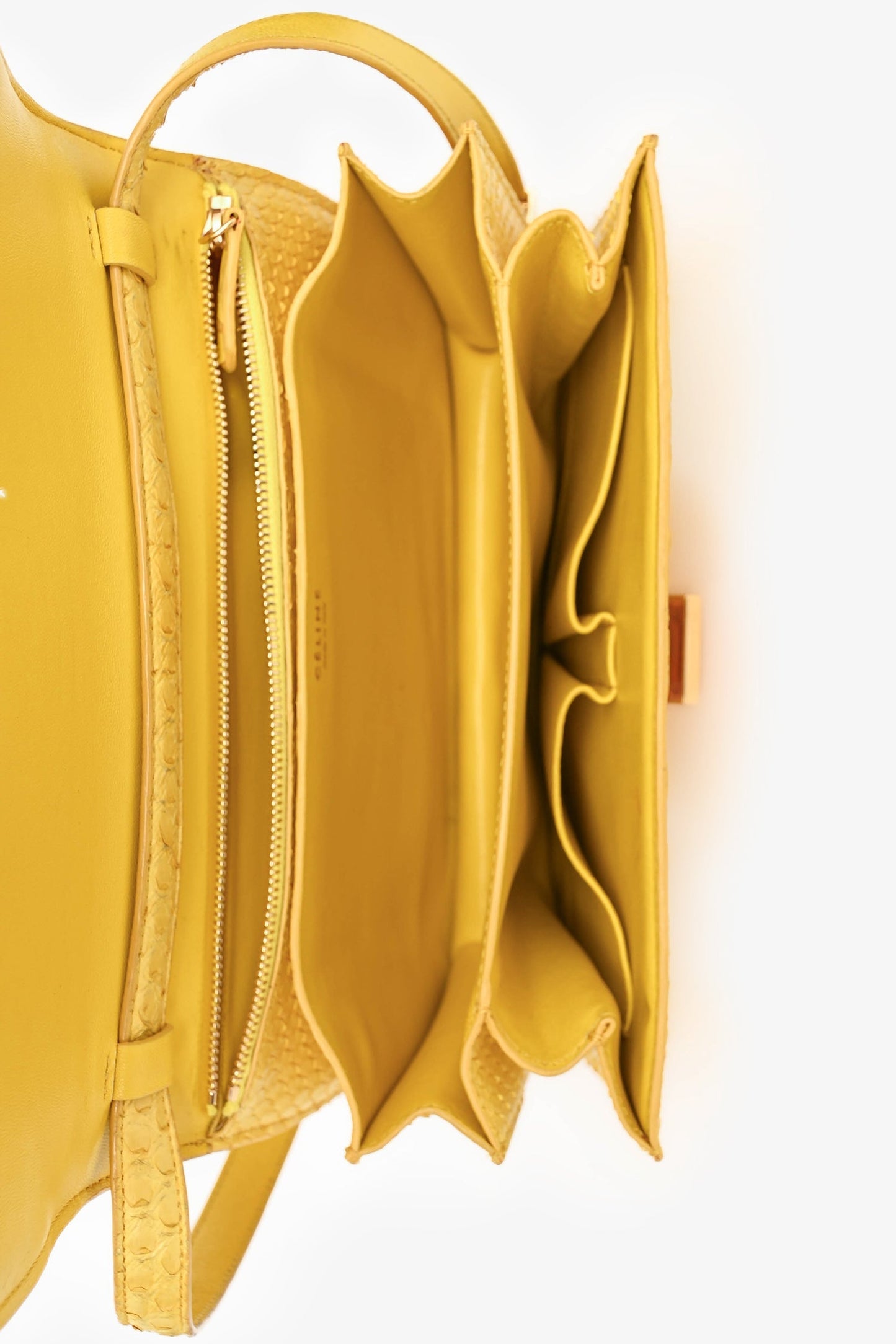 Celine Yellow Python Medium Crossbody Bag (As Is)