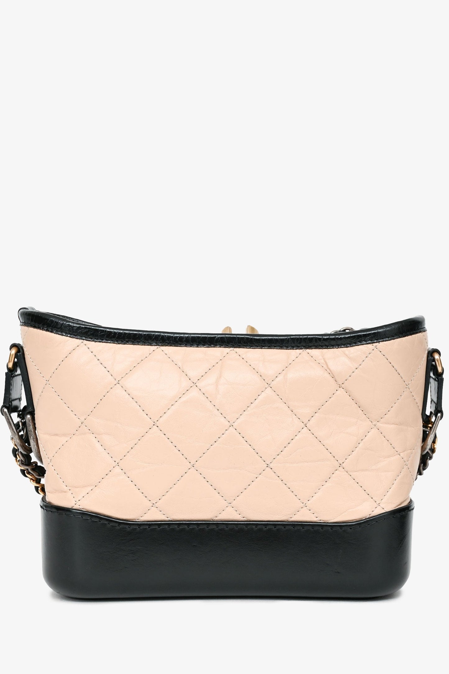 Chanel™ 2017-18 Beige/Black Leather Small Gabrielle Chain Bag