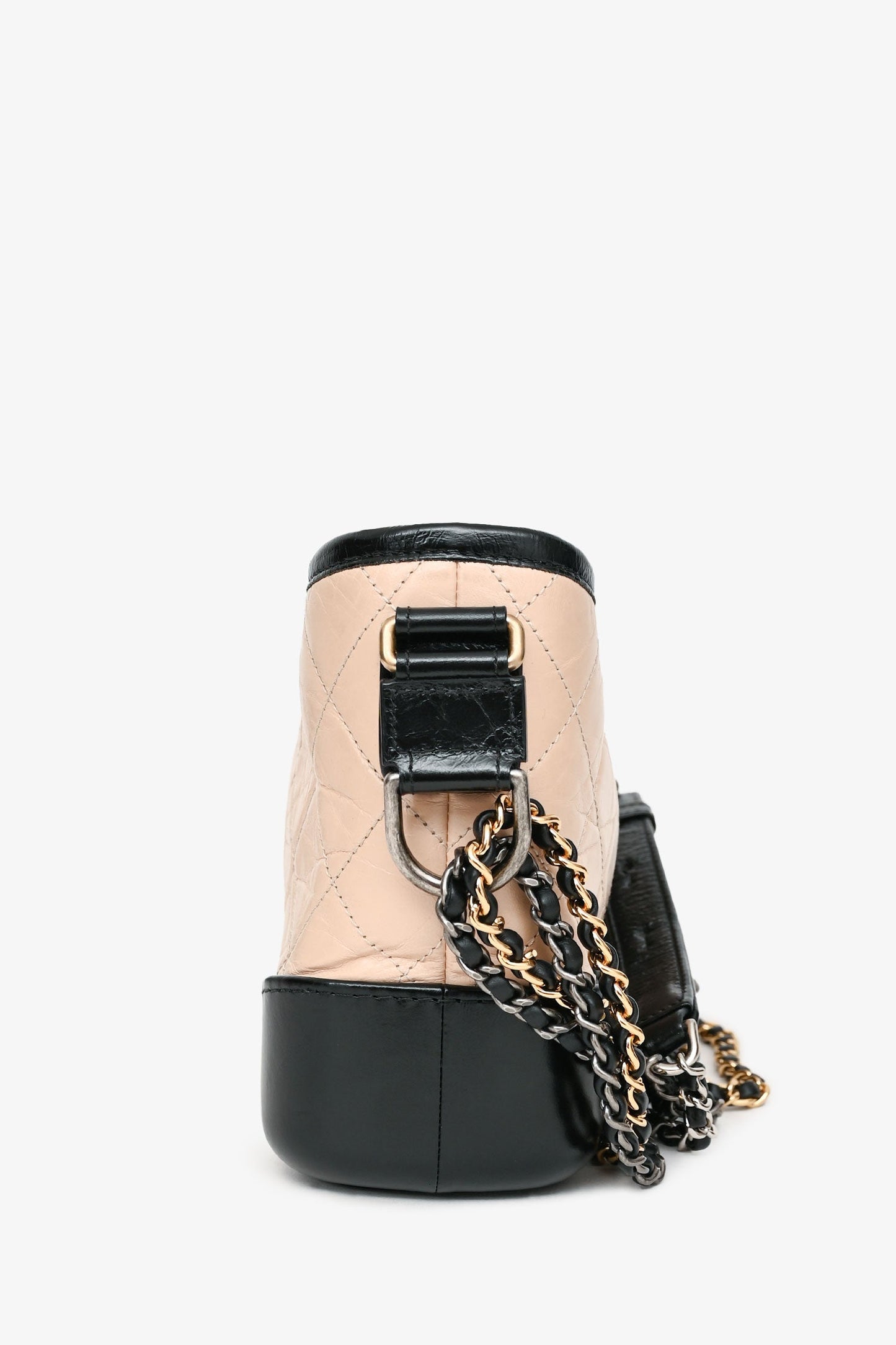 Chanel™ 2017-18 Beige/Black Leather Small Gabrielle Chain Bag