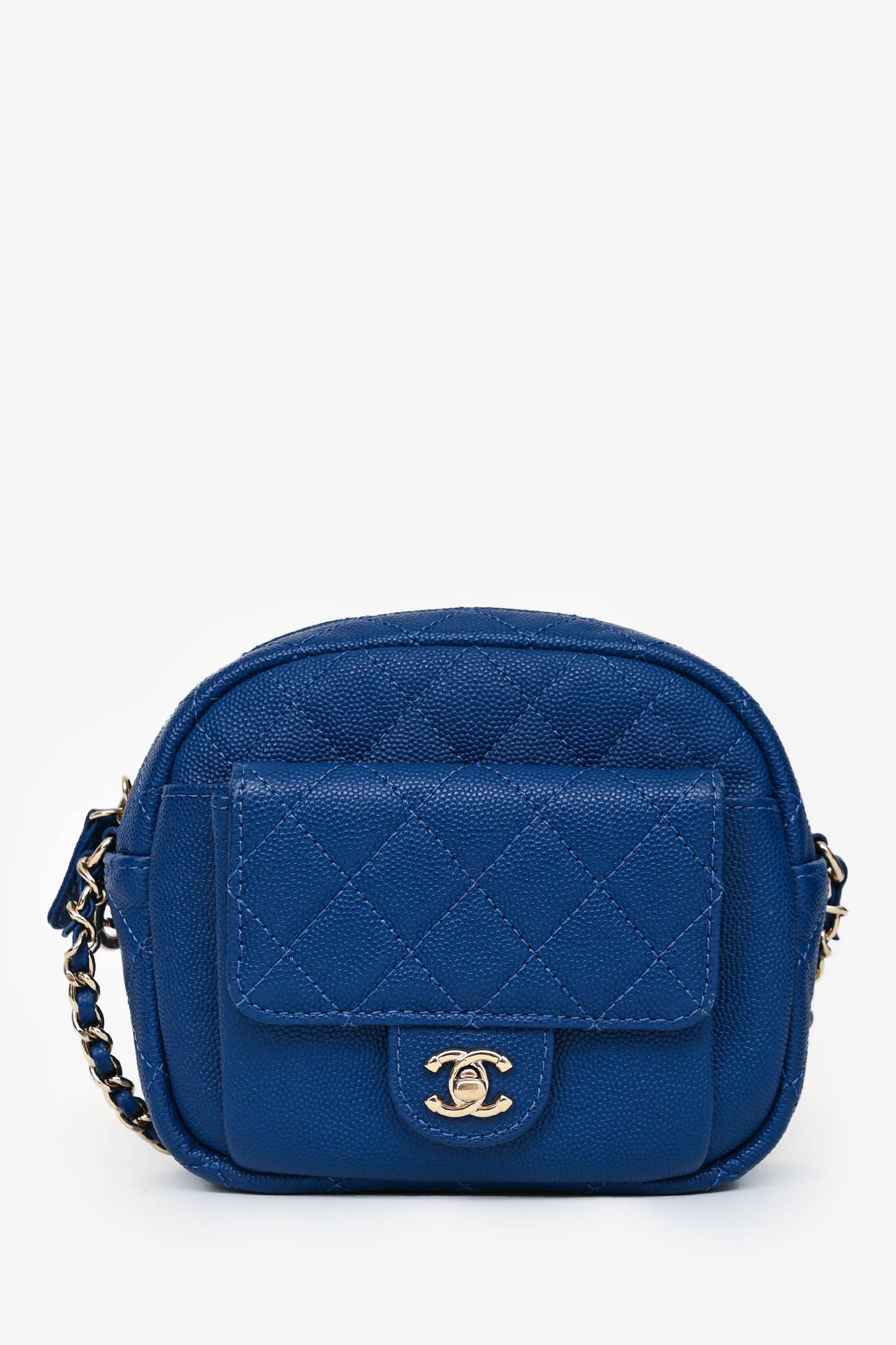 Chanel™ 2019 Dark Blue Caviar Camera Bag GHW