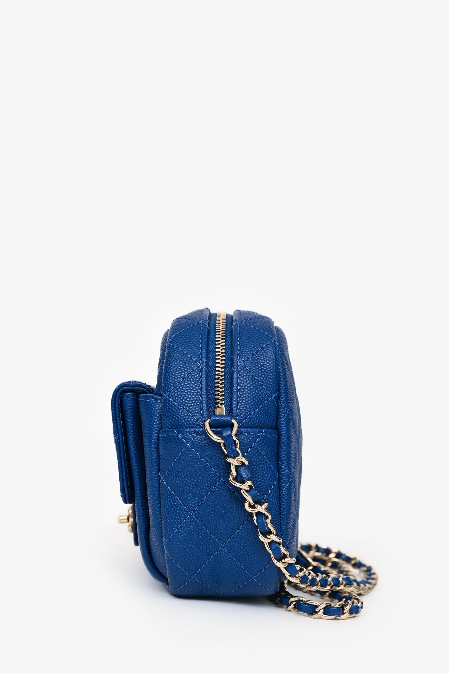 Chanel™ 2019 Dark Blue Caviar Camera Bag GHW