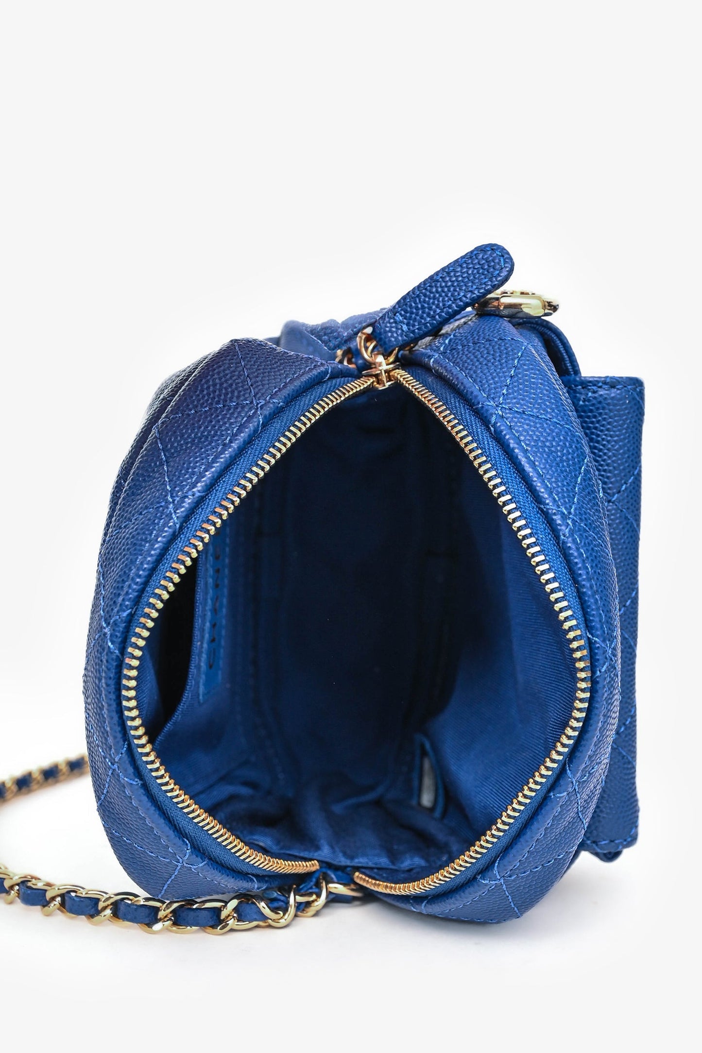 Chanel™ 2019 Dark Blue Caviar Camera Bag GHW