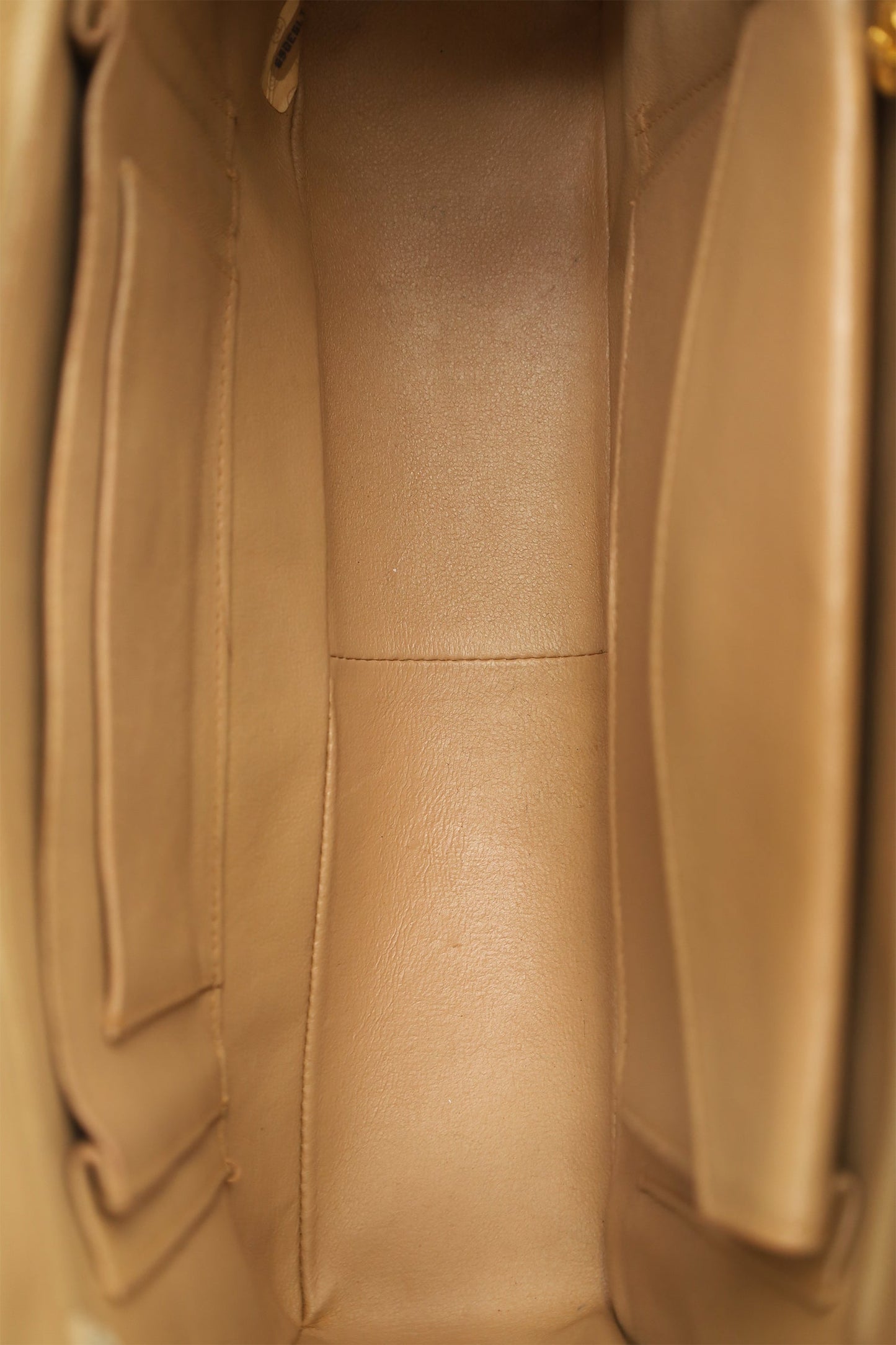 Chanel™ 1989-91 Beige Lambskin Chevron Shoulder Bag