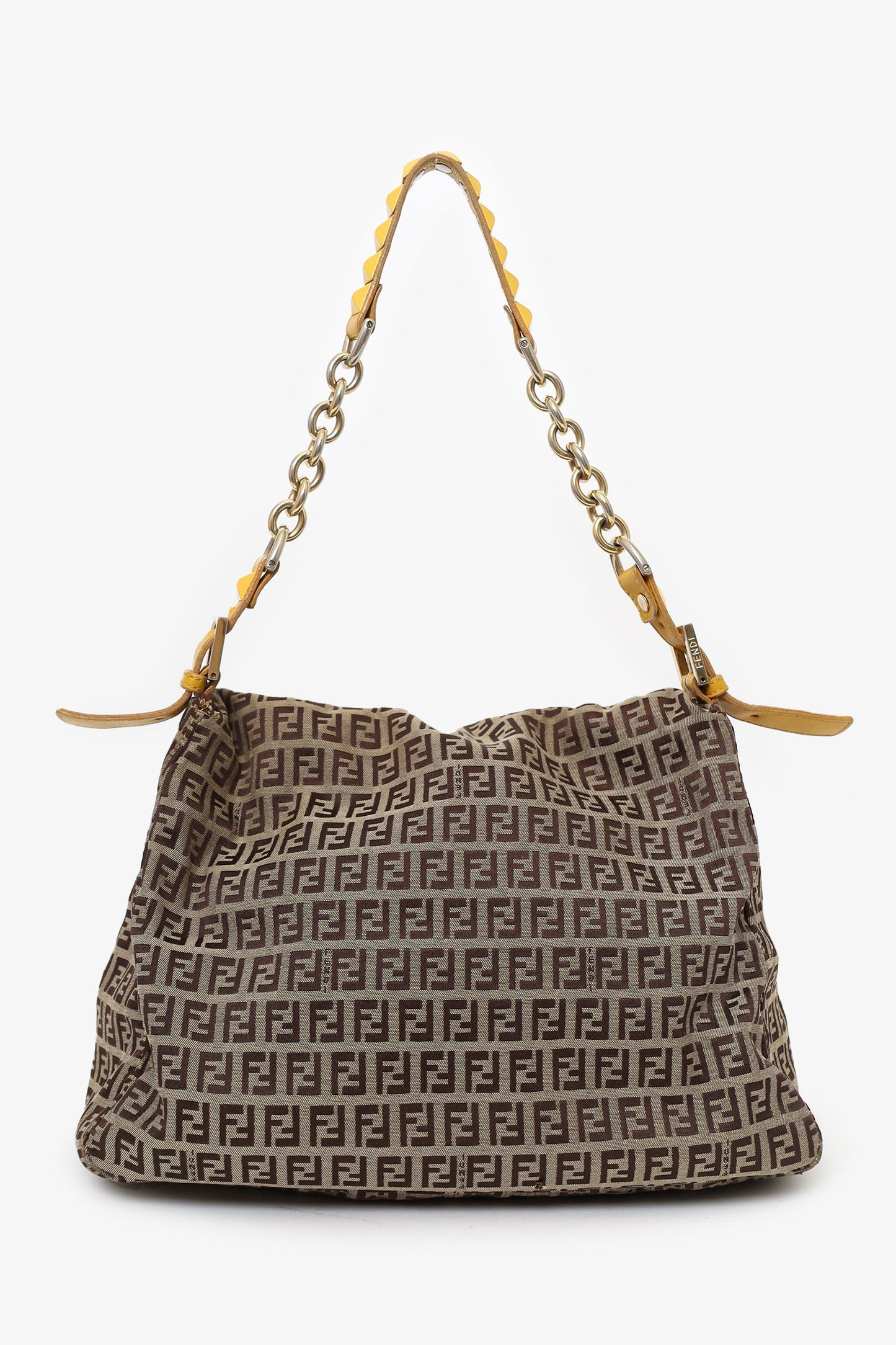 Fendi Brown Zucca Canvas Mama Baguette Chain Bag