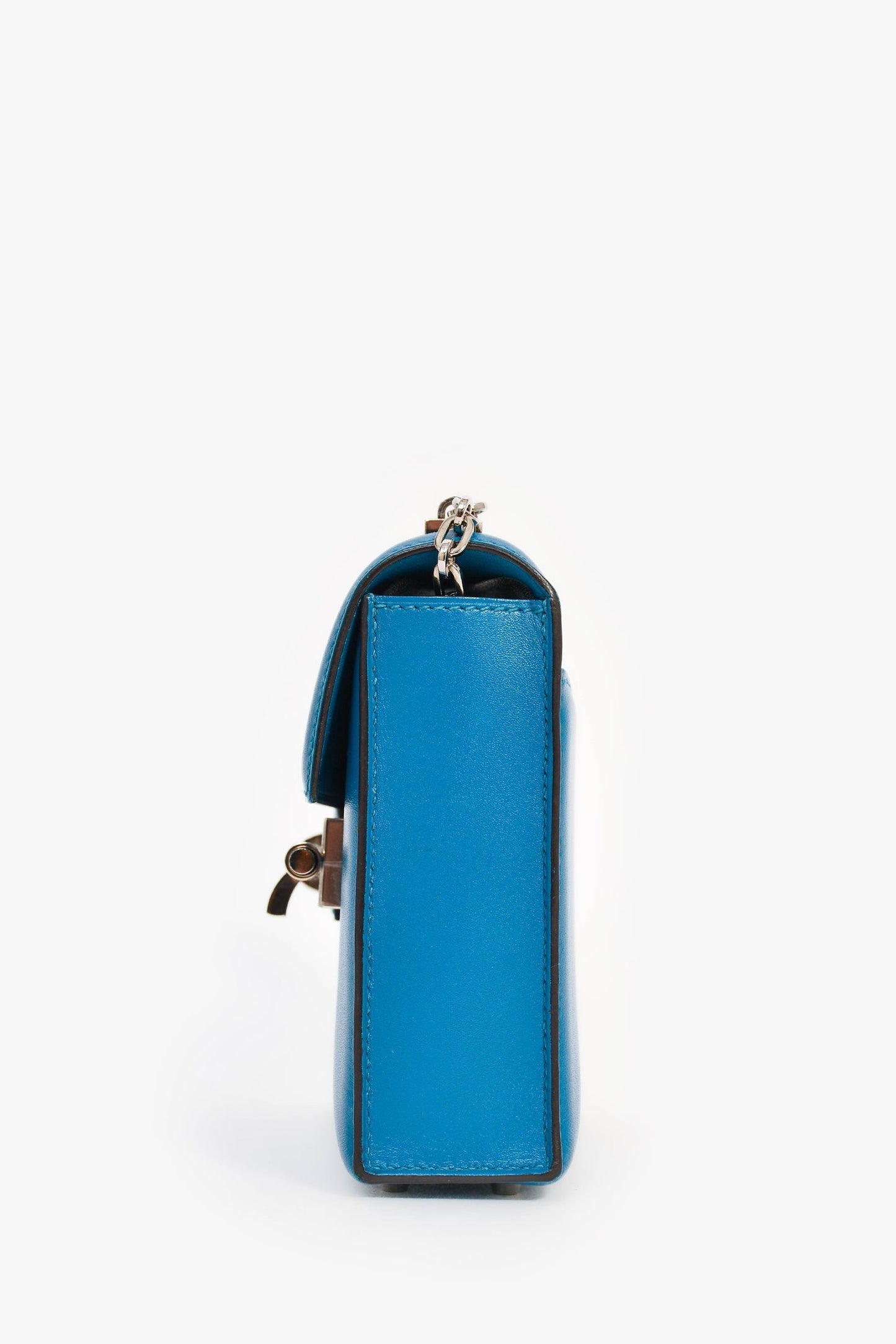 Hermès 2019 Blue Leather Mini 'Verrou Chaîne 17' Crossbody