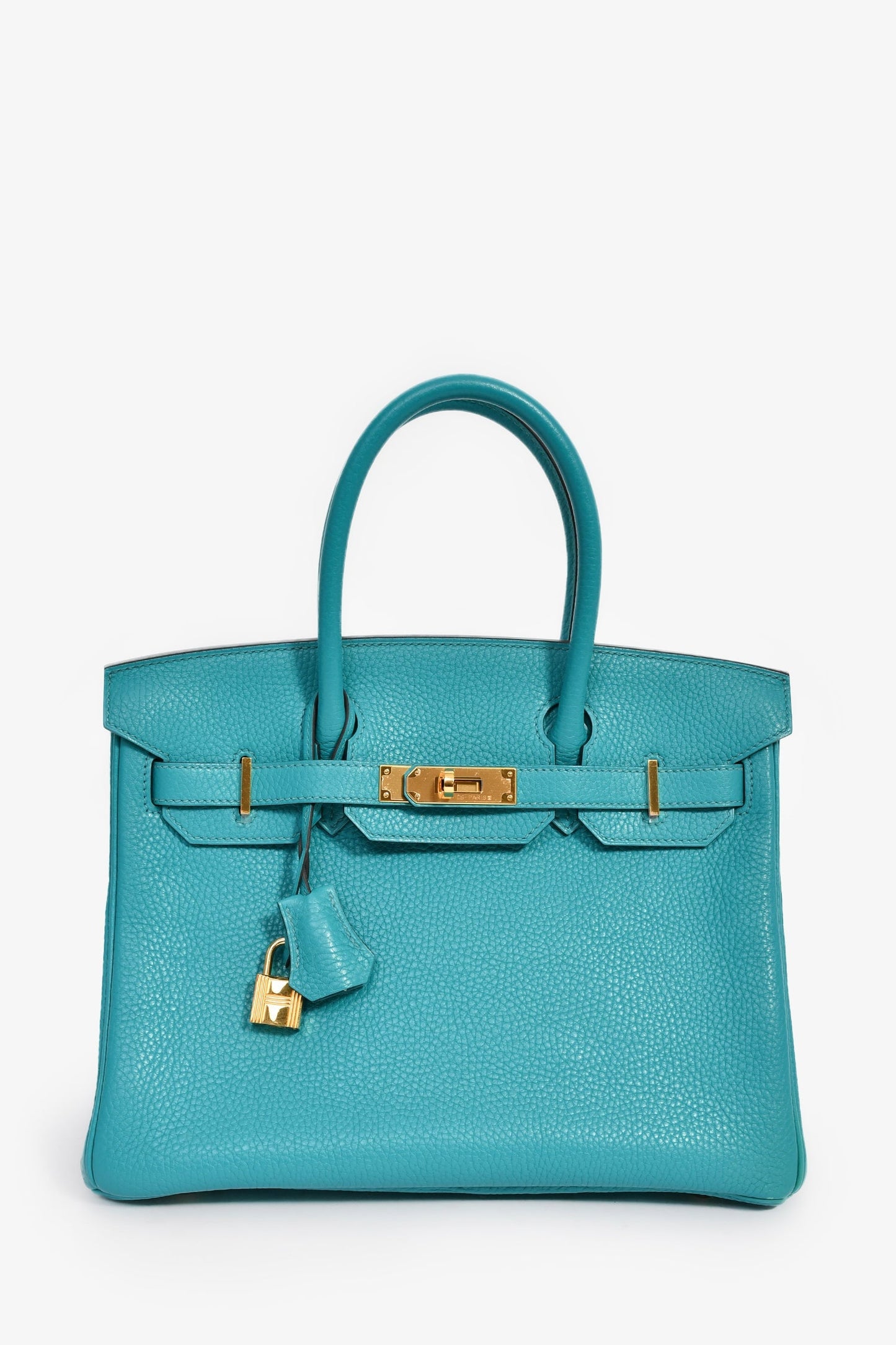 Hermès 2016 Bleu Paon Clemence Leather Birkin 30 GHW