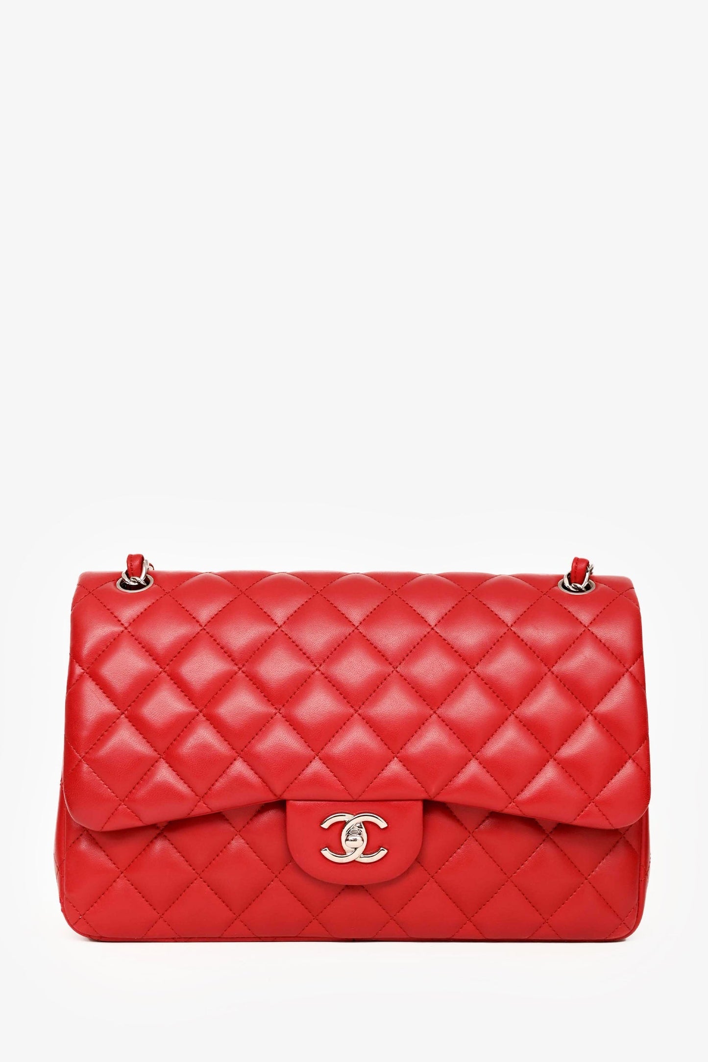 Chanel™ 2012-13 Red Lambskin Leather Classic Large Double Flap