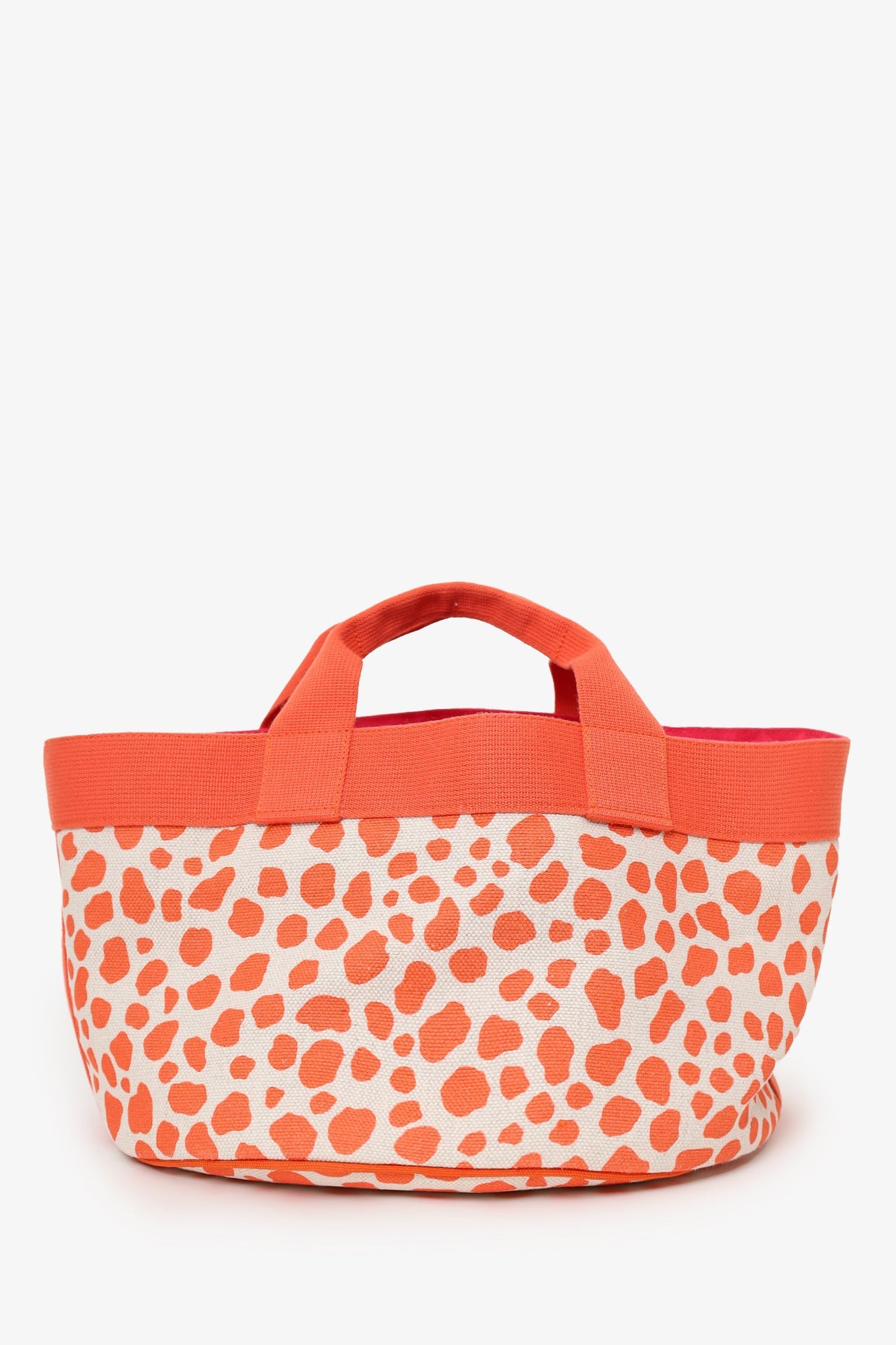 Hermes Kids Line Orange Canvas Animal Print Tote With Pouch