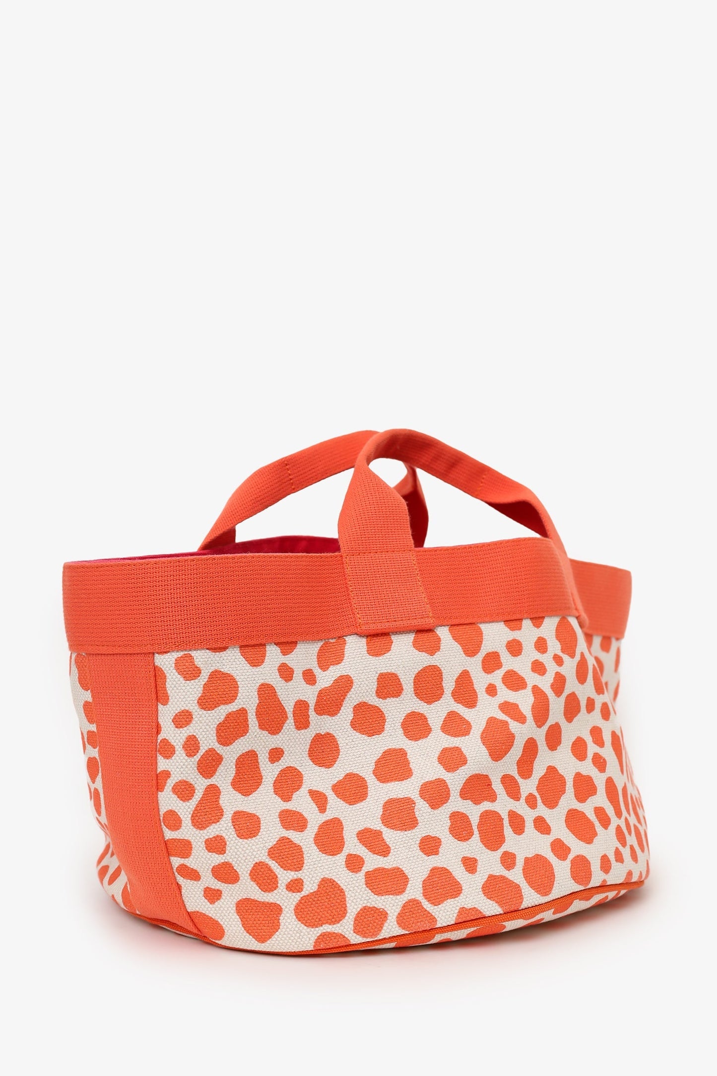 Hermes Kids Line Orange Canvas Animal Print Tote With Pouch