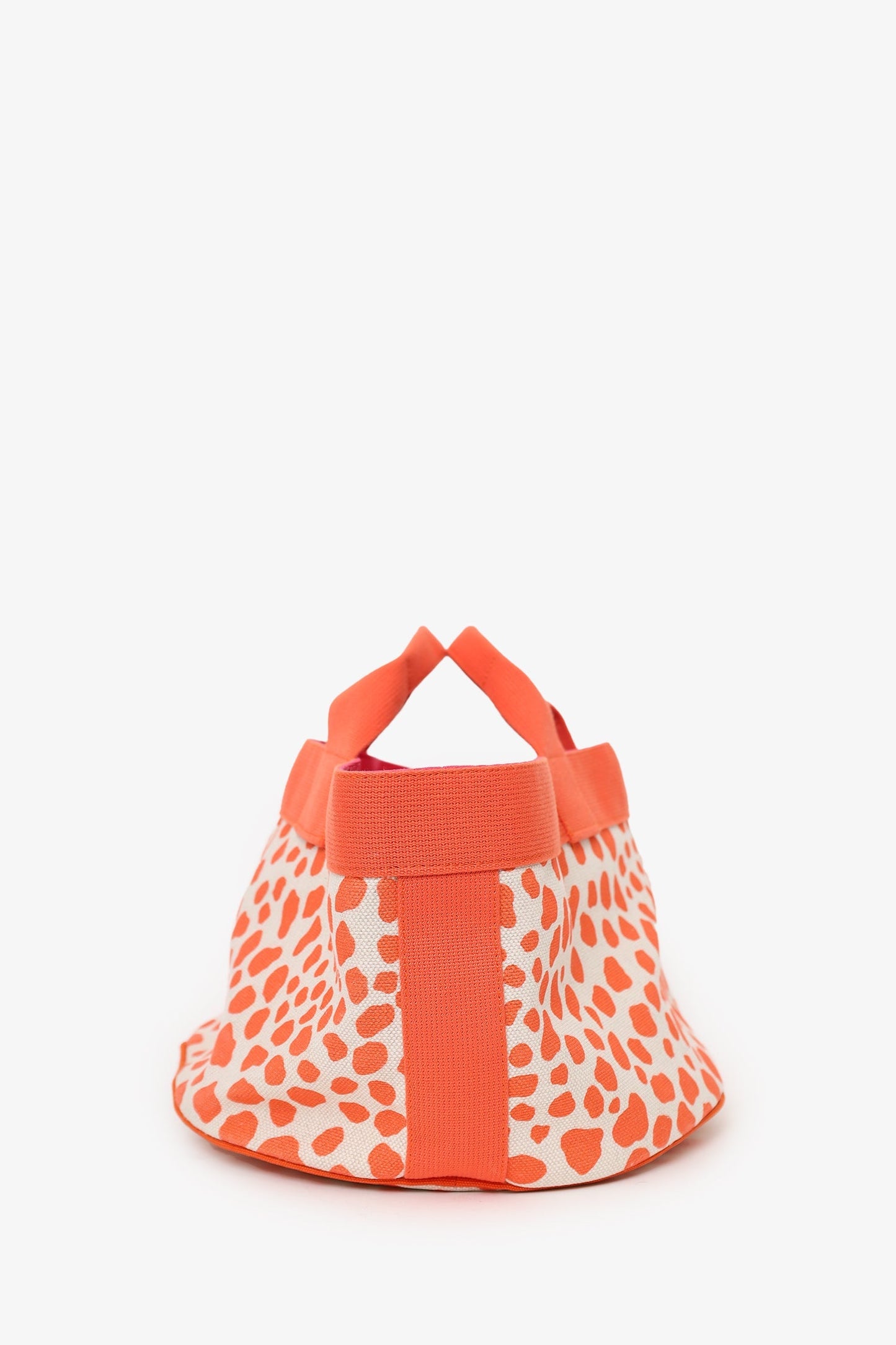 Hermes Kids Line Orange Canvas Animal Print Tote With Pouch