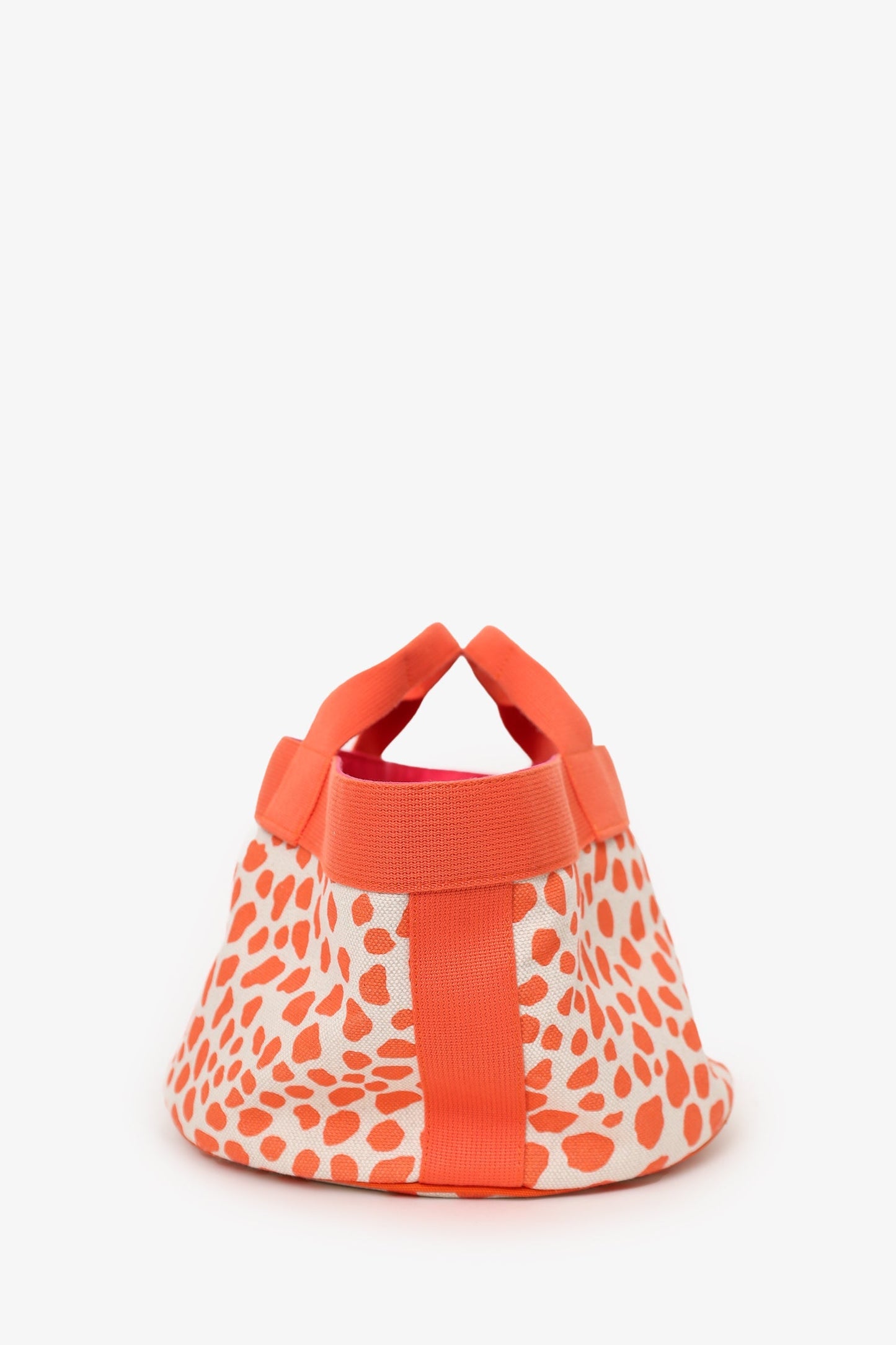 Hermes Kids Line Orange Canvas Animal Print Tote With Pouch