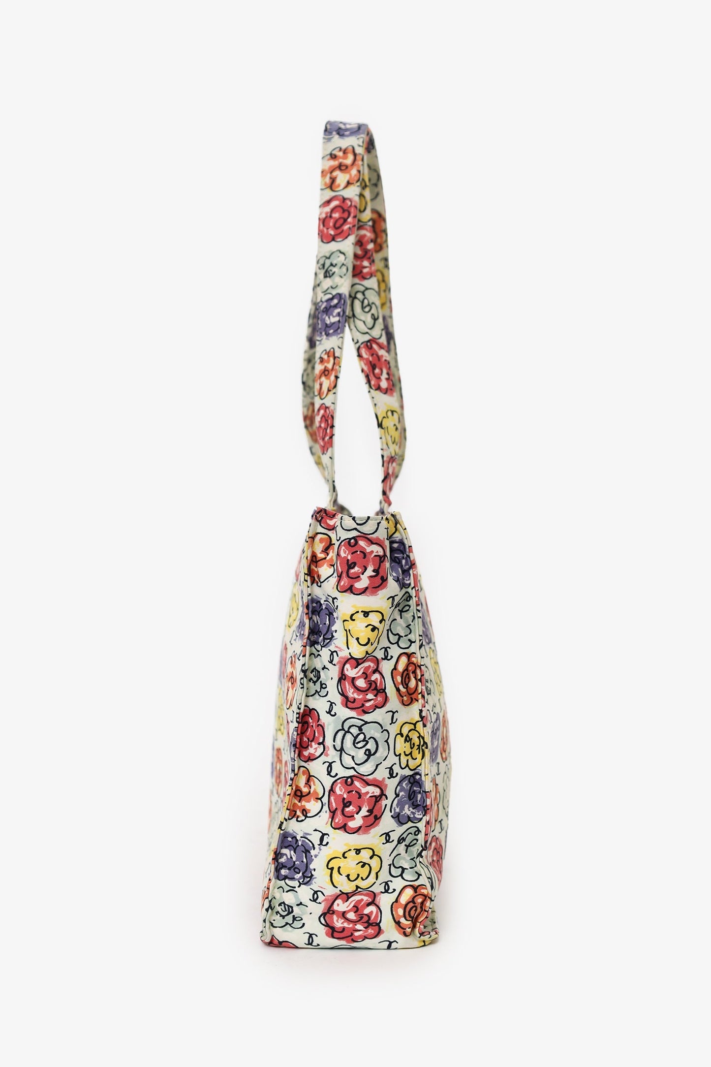 Chanel™ White/Multicolour Floral Print CC Mini Tote