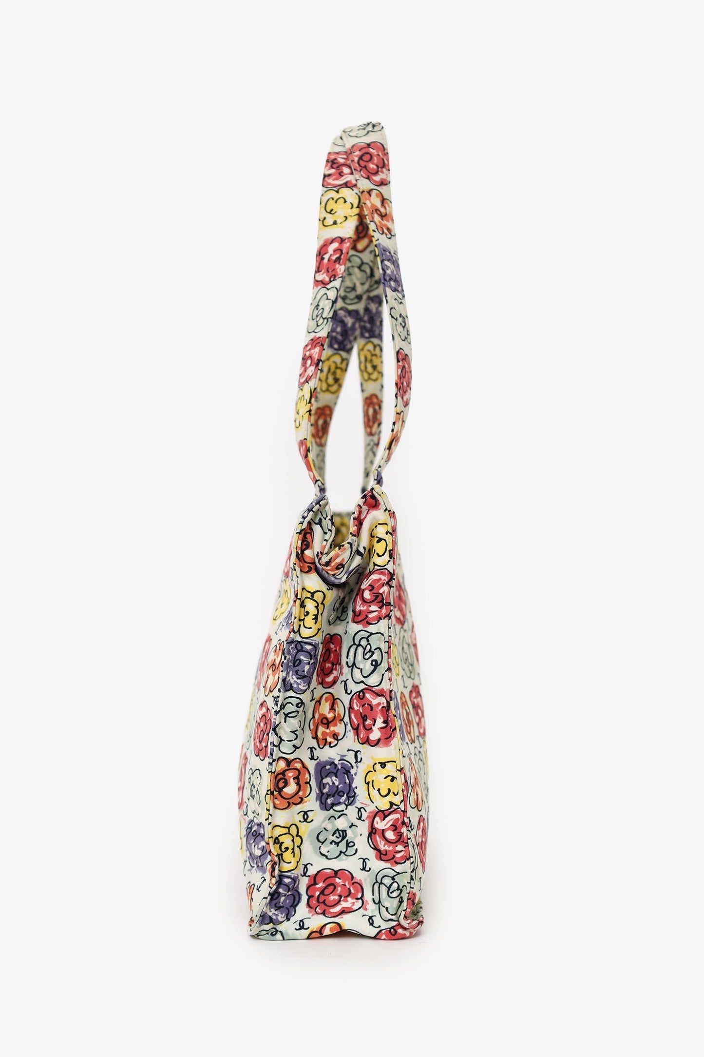 Chanel™ White/Multicolour Floral Print CC Mini Tote